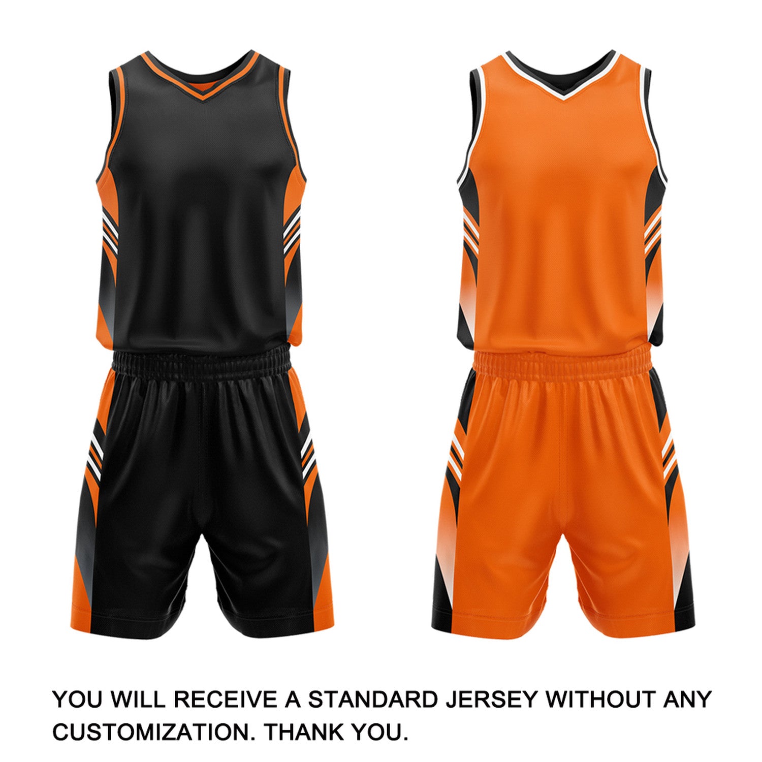 Custom Black & Orange Reversible Basketball Uniform Set | Personalized Team Jersey Kit