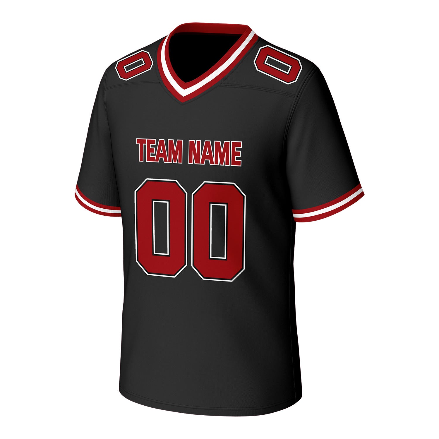 Custom Black & Red Football Jersey | Personalized Football Team Uniform Top