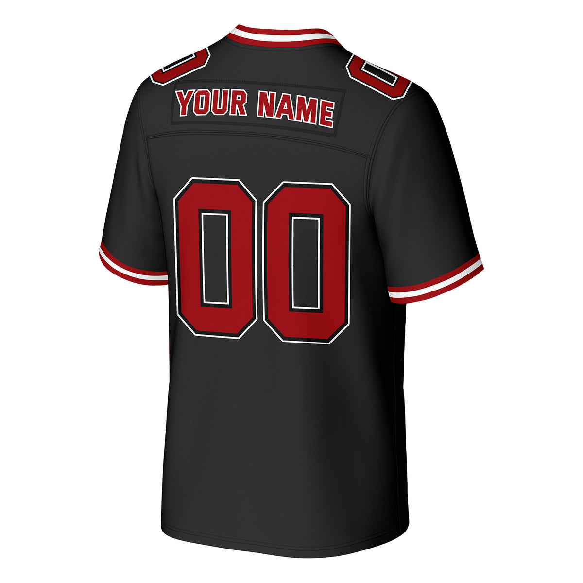 Custom Black & Red Football Jersey | Personalized Football Team Uniform Top