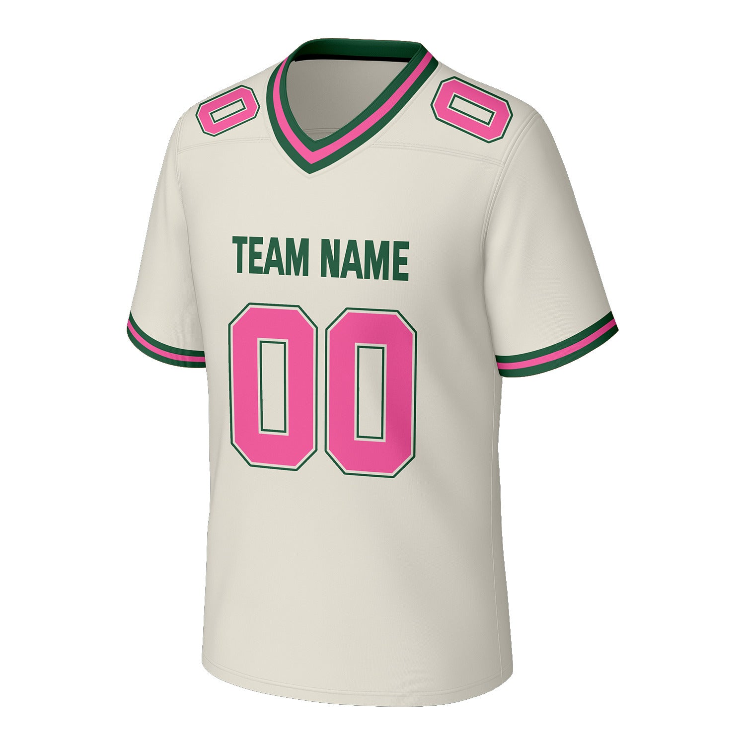 Custom Cream & Pink Football Jersey | Personalized Football Team Uniform Top