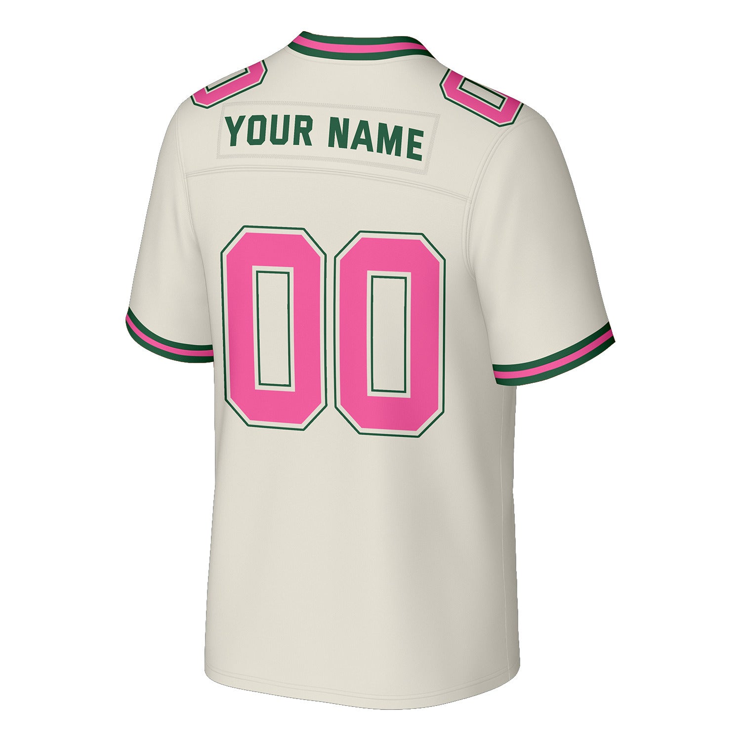 Custom Cream & Pink Football Jersey | Personalized Football Team Uniform Top