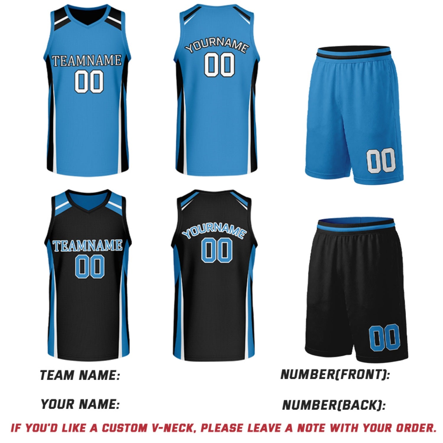 Custom Cyan & Black Reversible Basketball Jerseys | Personalized Team Uniforms Set for Men Women