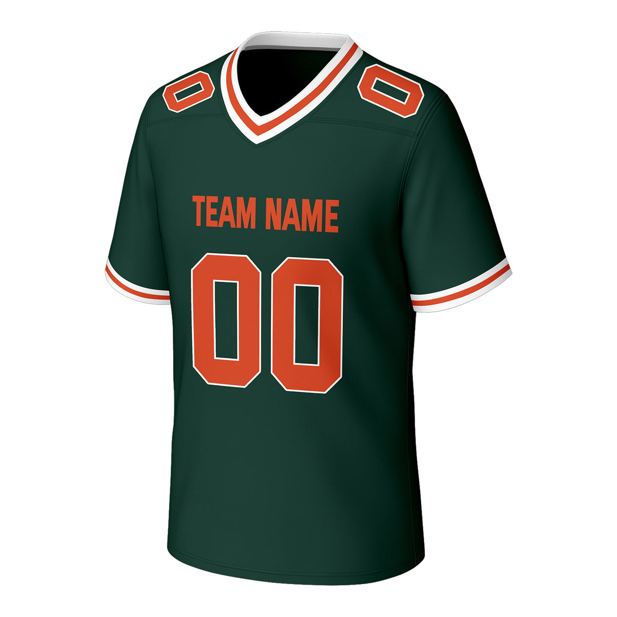 Custom Dark Green & Orange Football Jersey | Personalized Football Team Uniform Top