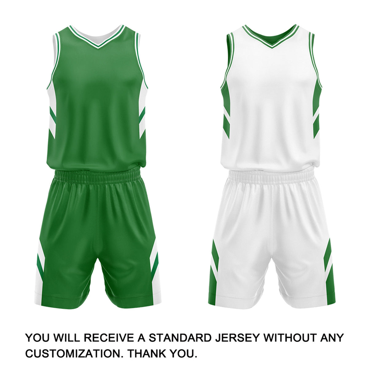 Custom Green & White Reversible Mesh Basketball Uniform Set, Personalized Printed Name Number Jersey & Shorts for Adult & Youth