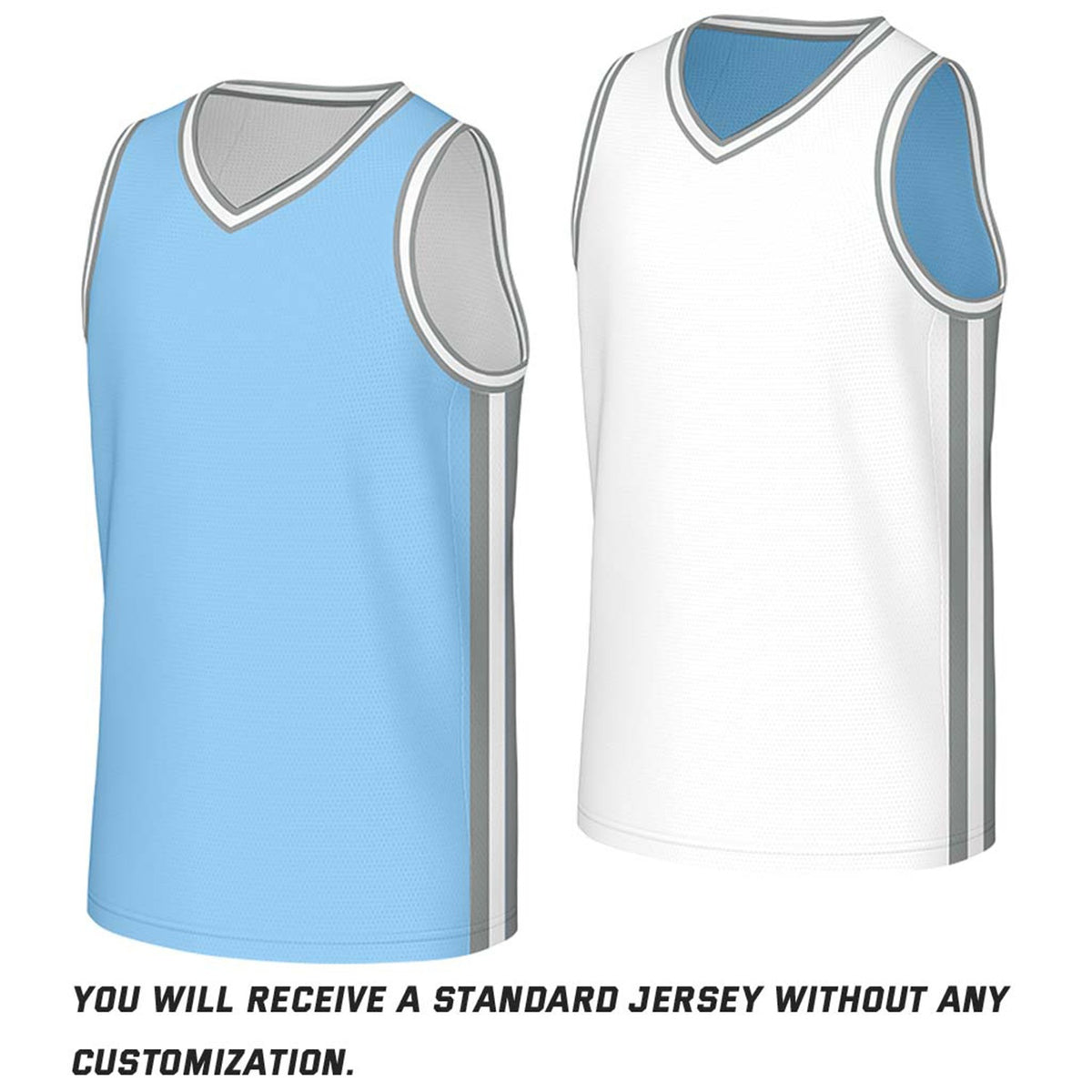 Custom Light Blue & White Reversible Basketball Jersey | Personalized Name Number Mesh Sports Jersey