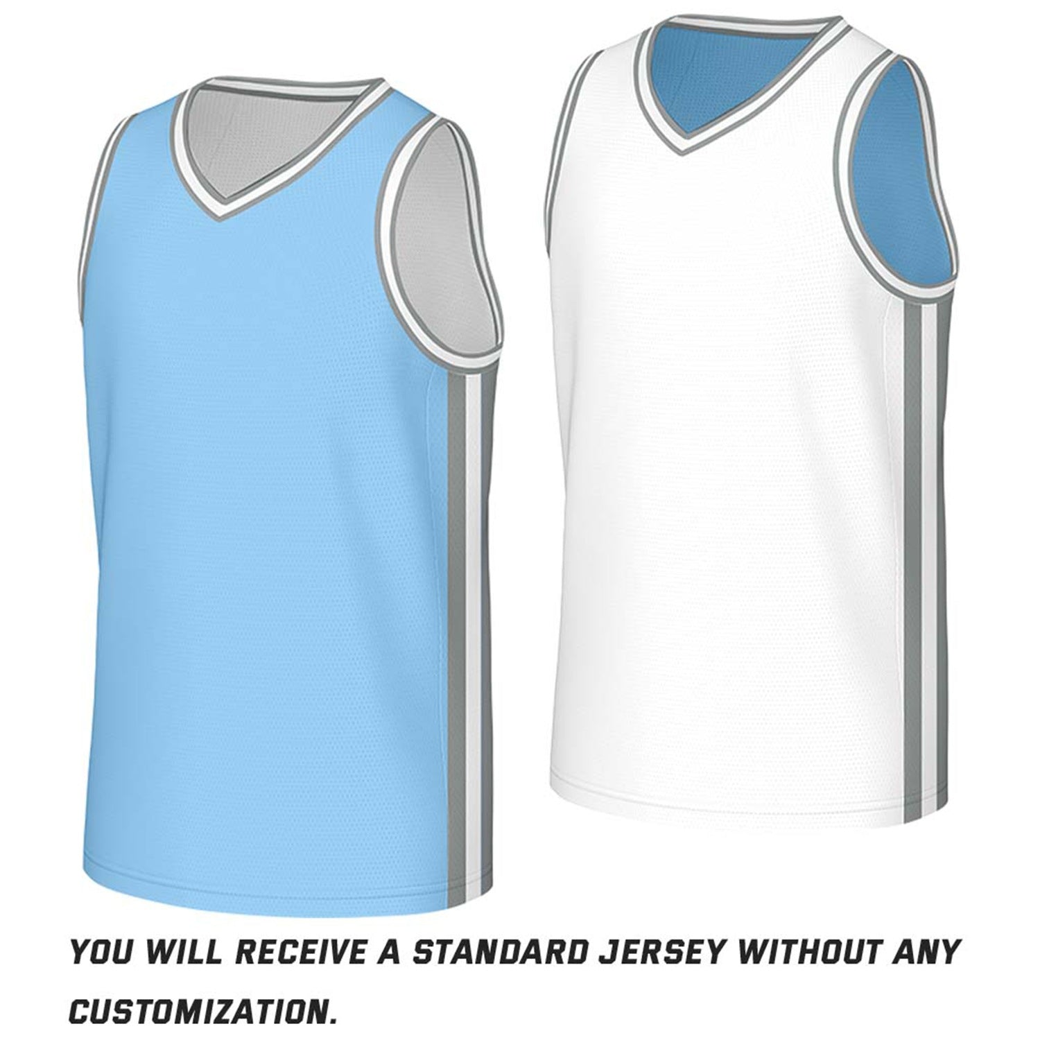 Custom Light Blue & White Reversible Basketball Jersey | Personalized Name Number Mesh Sports Jersey