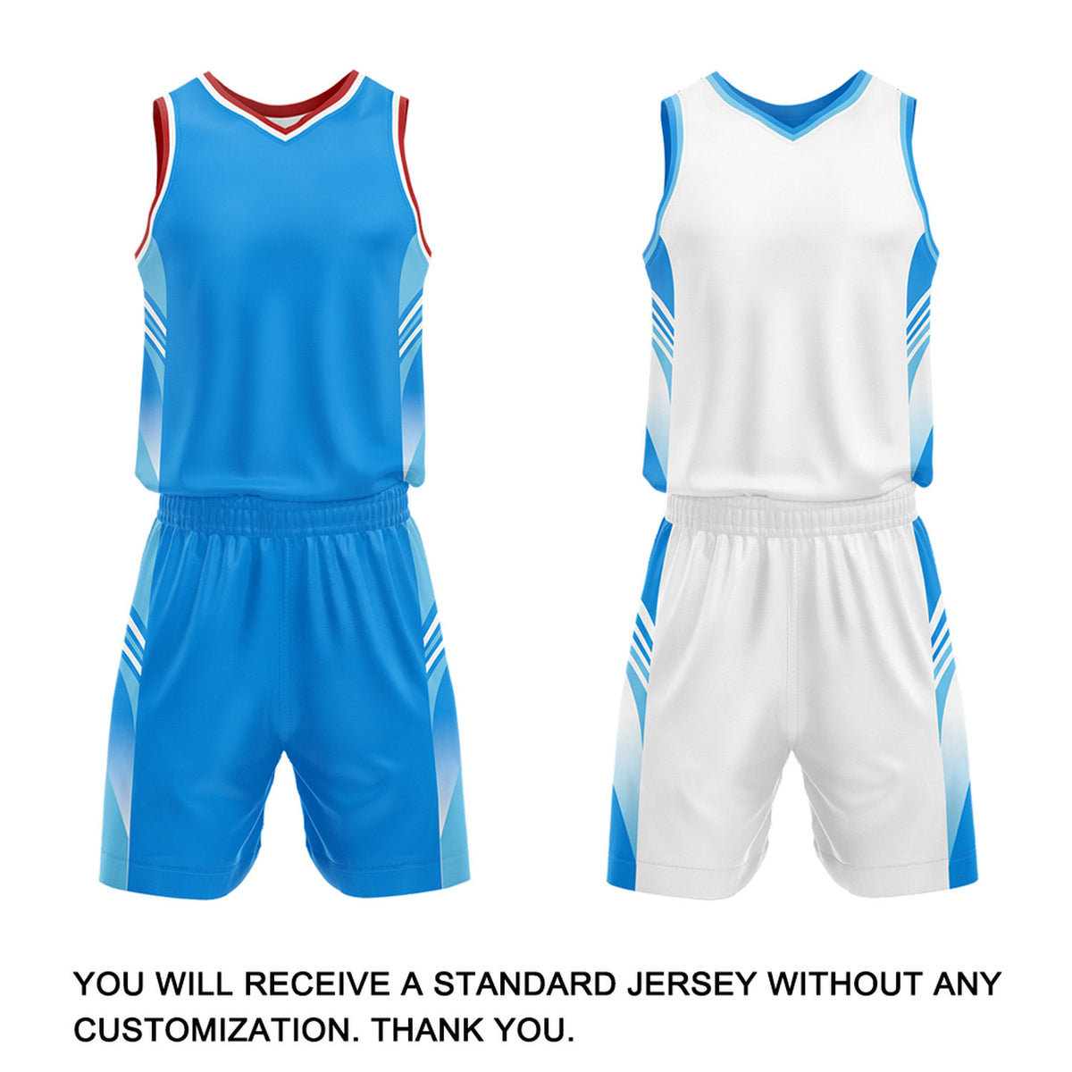 Custom Light Blue & White Reversible Basketball Uniform Set | Personalized Team Jersey Kit