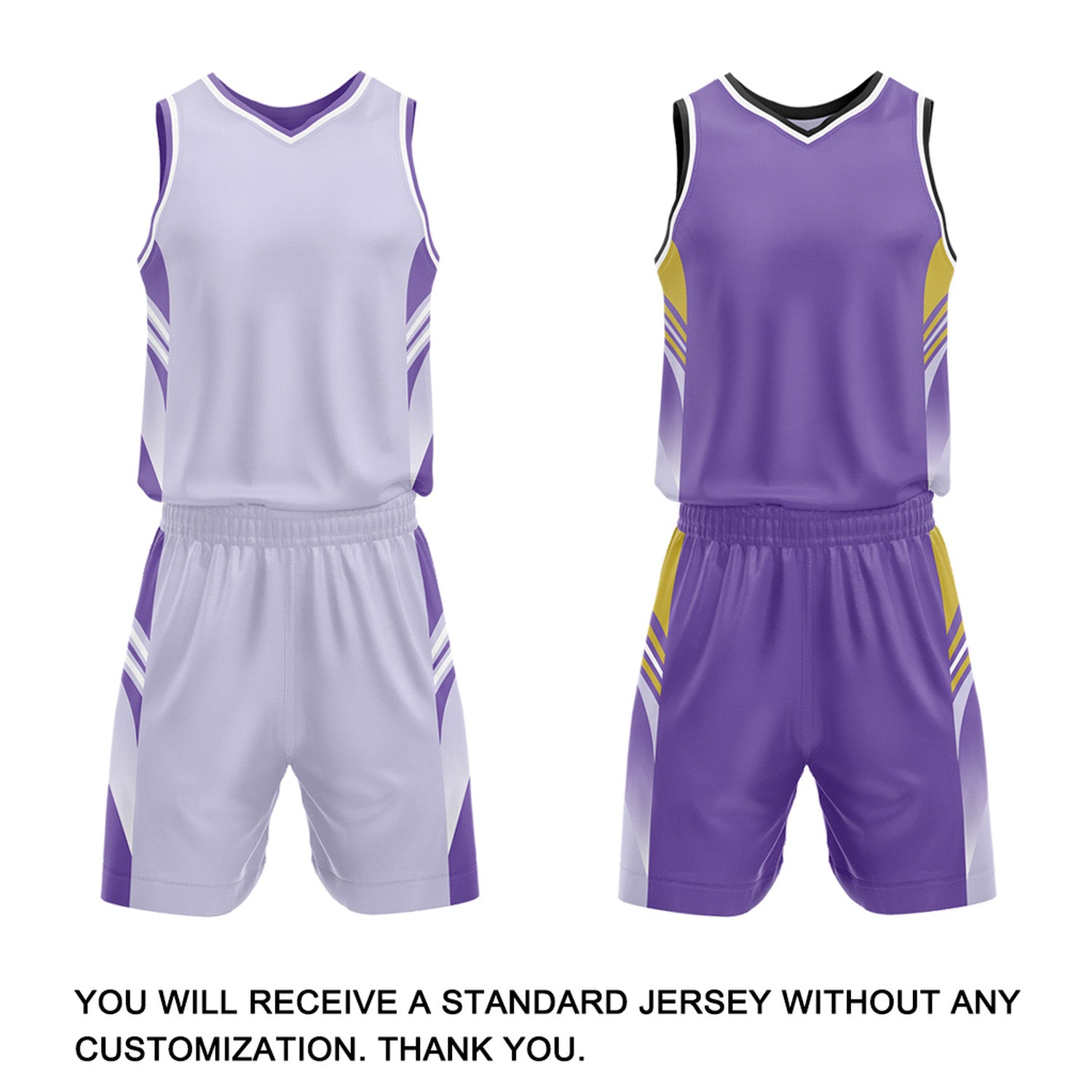 Custom Light Purple & Purple Reversible Basketball Uniform Set | Personalized Team Jersey Kit