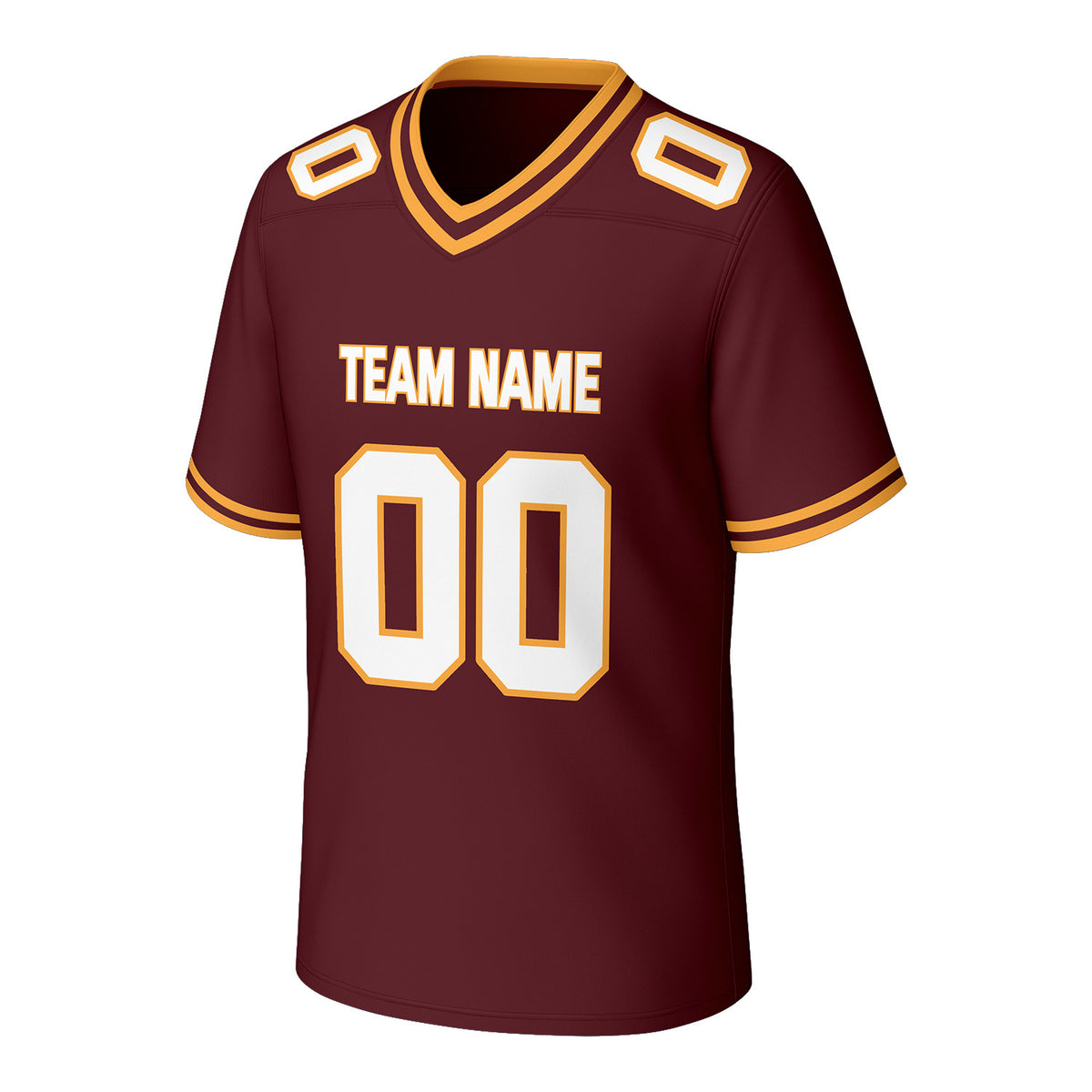Custom Maroon & Gold Football Jersey | Personalized Football Team Uniform Top
