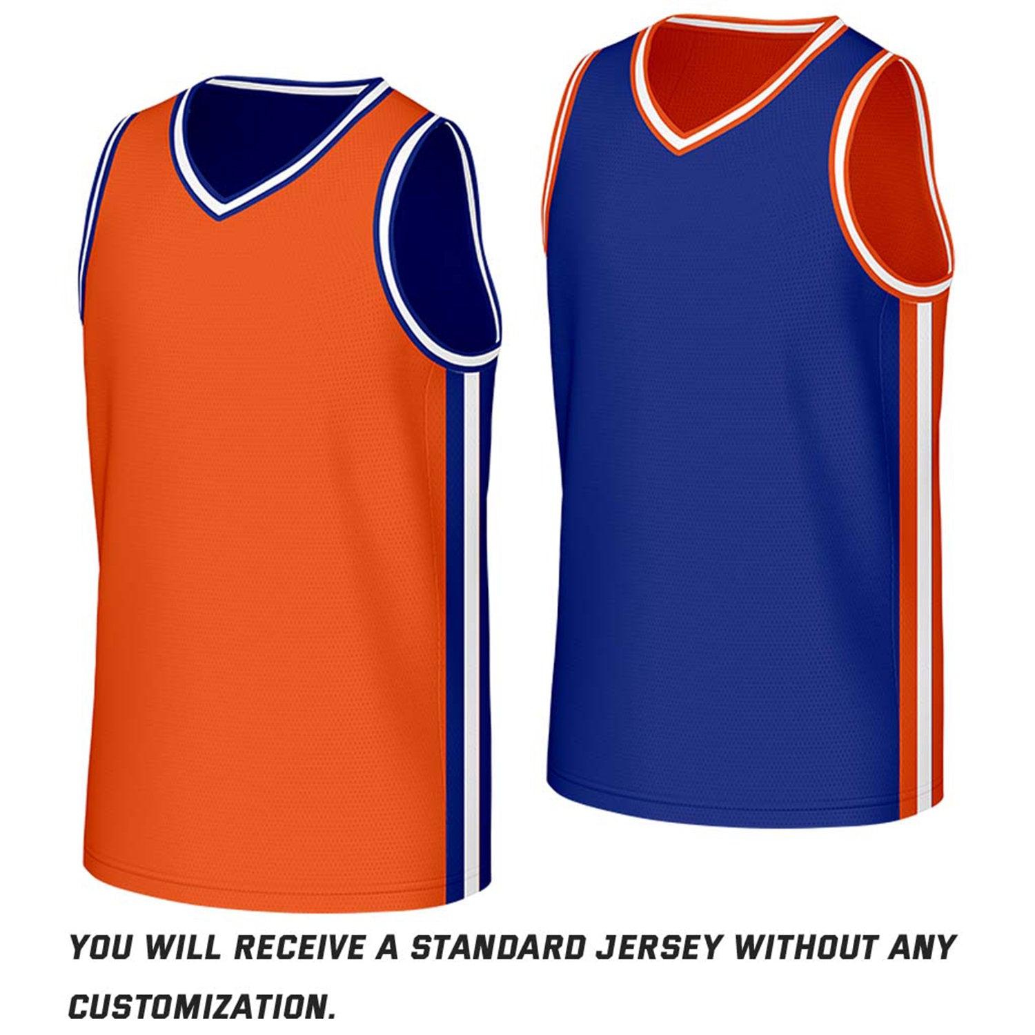 Custom Orange & Royal Blue Reversible Basketball Jersey | Personalized Name Number Mesh Sports Jersey