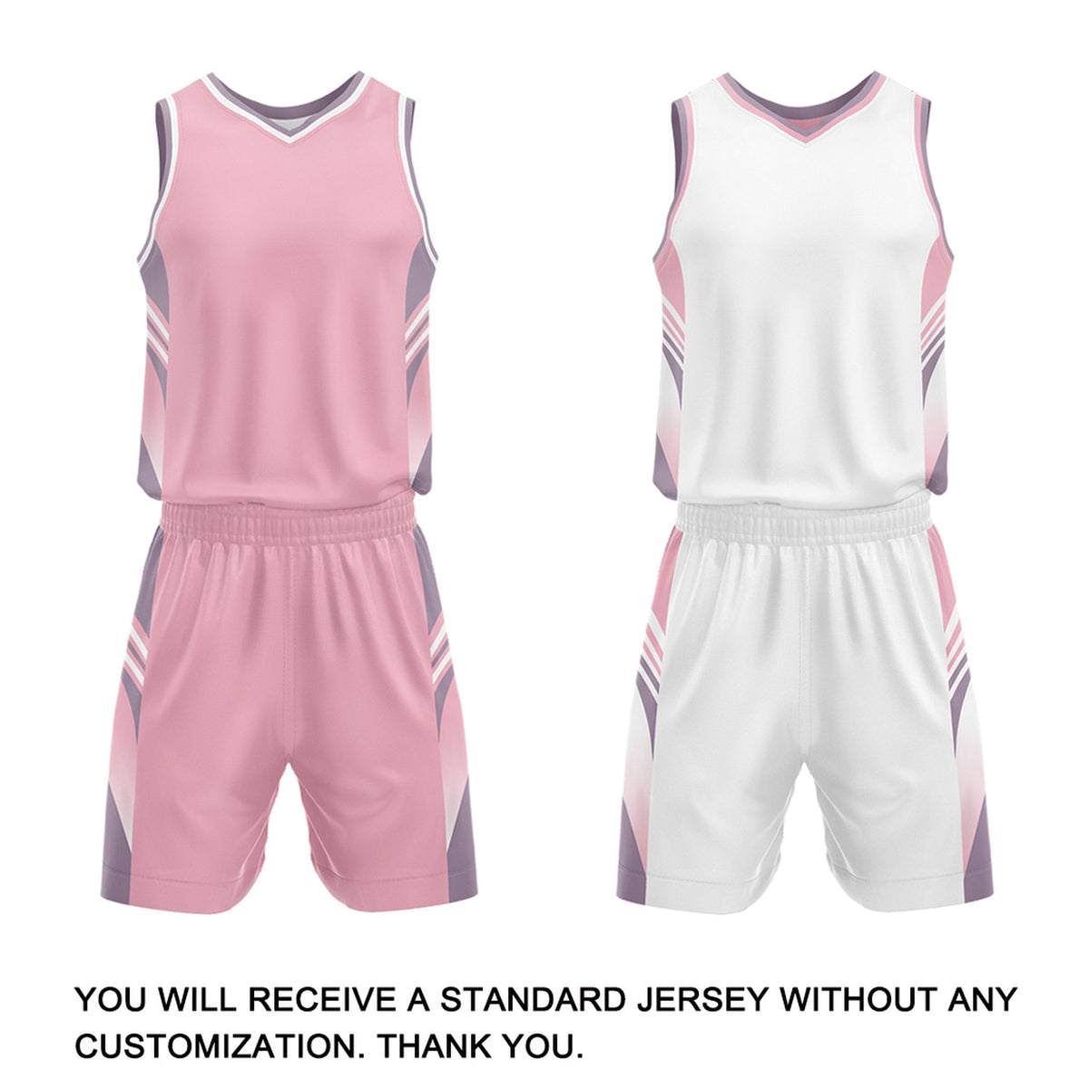 Custom Pink & White Reversible Basketball Uniform Set | Personalized Team Jersey Kit