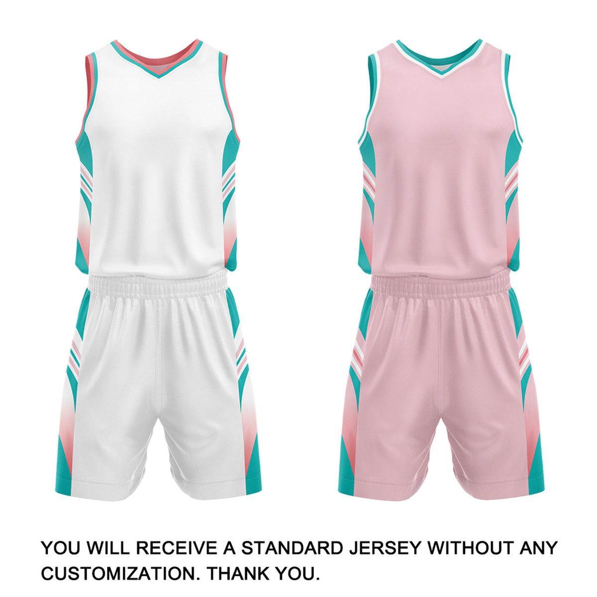 Custom Pink & White Reversible Basketball Uniform Set | Personalized Team Jersey Kit