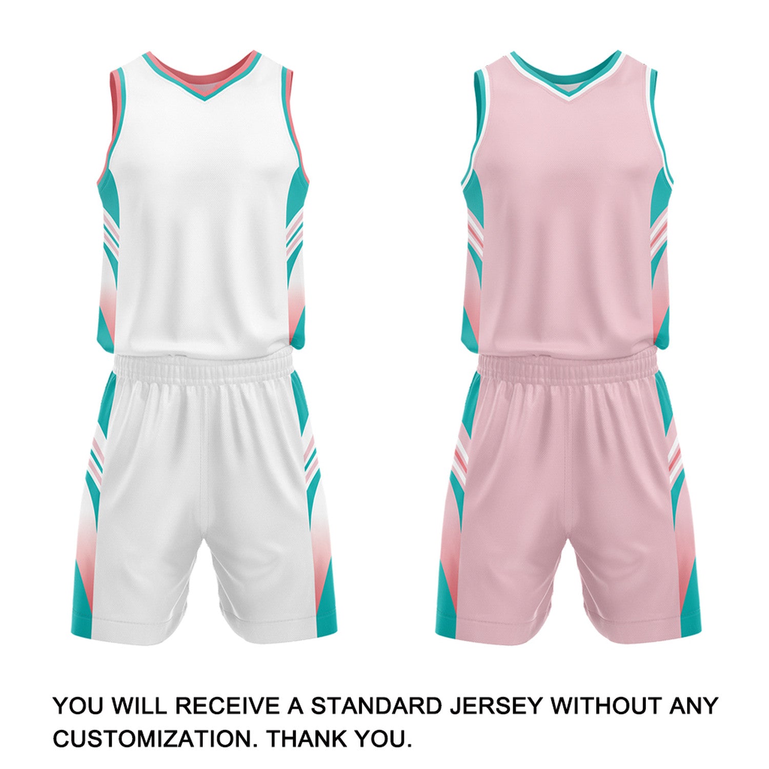 Custom Pink & White Reversible Basketball Uniform Set | Personalized Team Jersey Kit