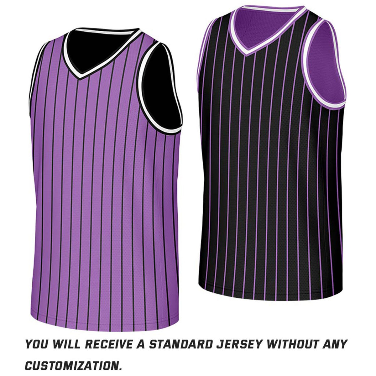 Custom Purple & Black Pinstripe Reversible Basketball Jersey | Personalized Name Number Mesh Sports Jersey
