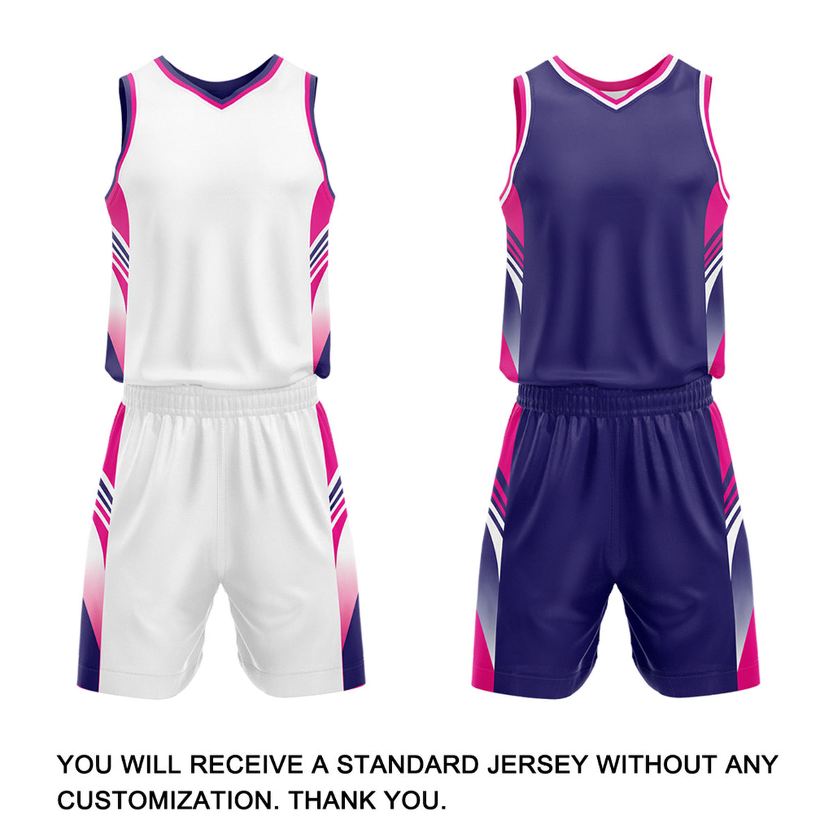 Custom Purple & White Reversible Basketball Uniform Set | Personalized Team Jersey Kit