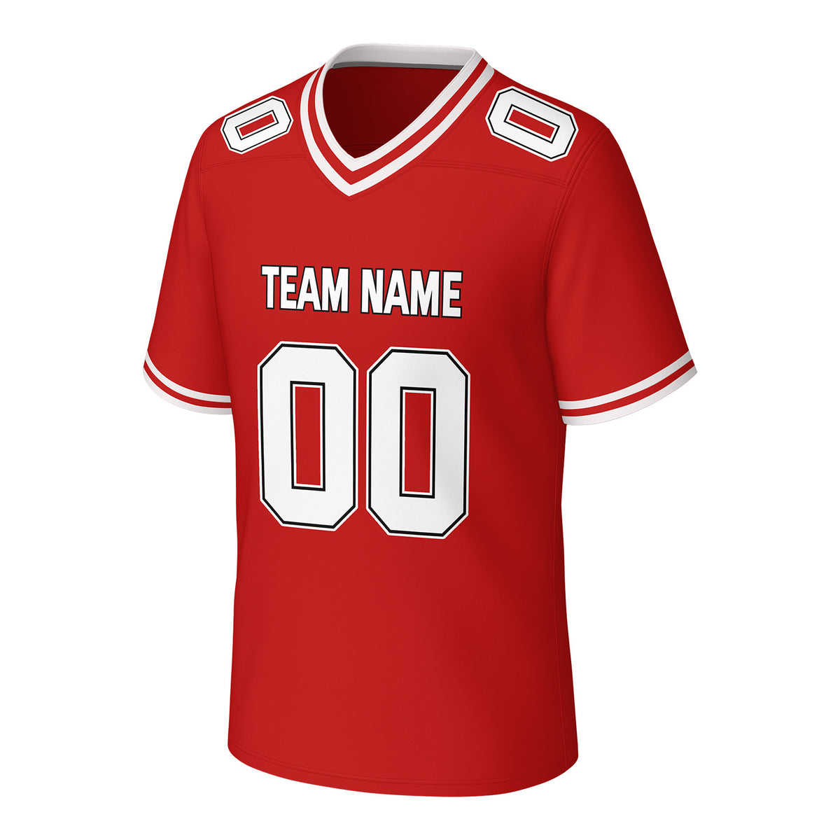 Custom Red & White Football Jersey | Personalized Football Team Uniform Top