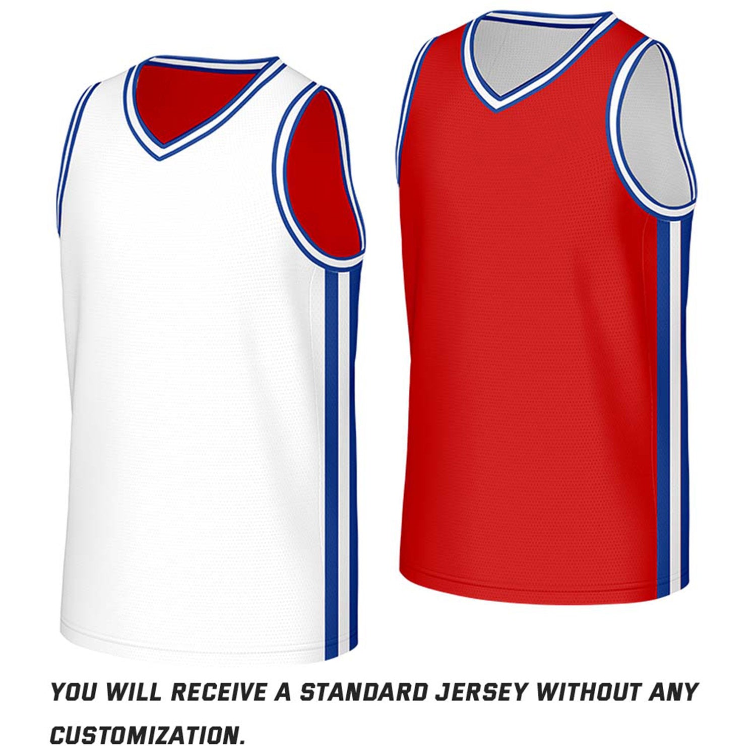 Custom White & Red Reversible Basketball Jersey | Personalized Name Number Mesh Sports Jersey