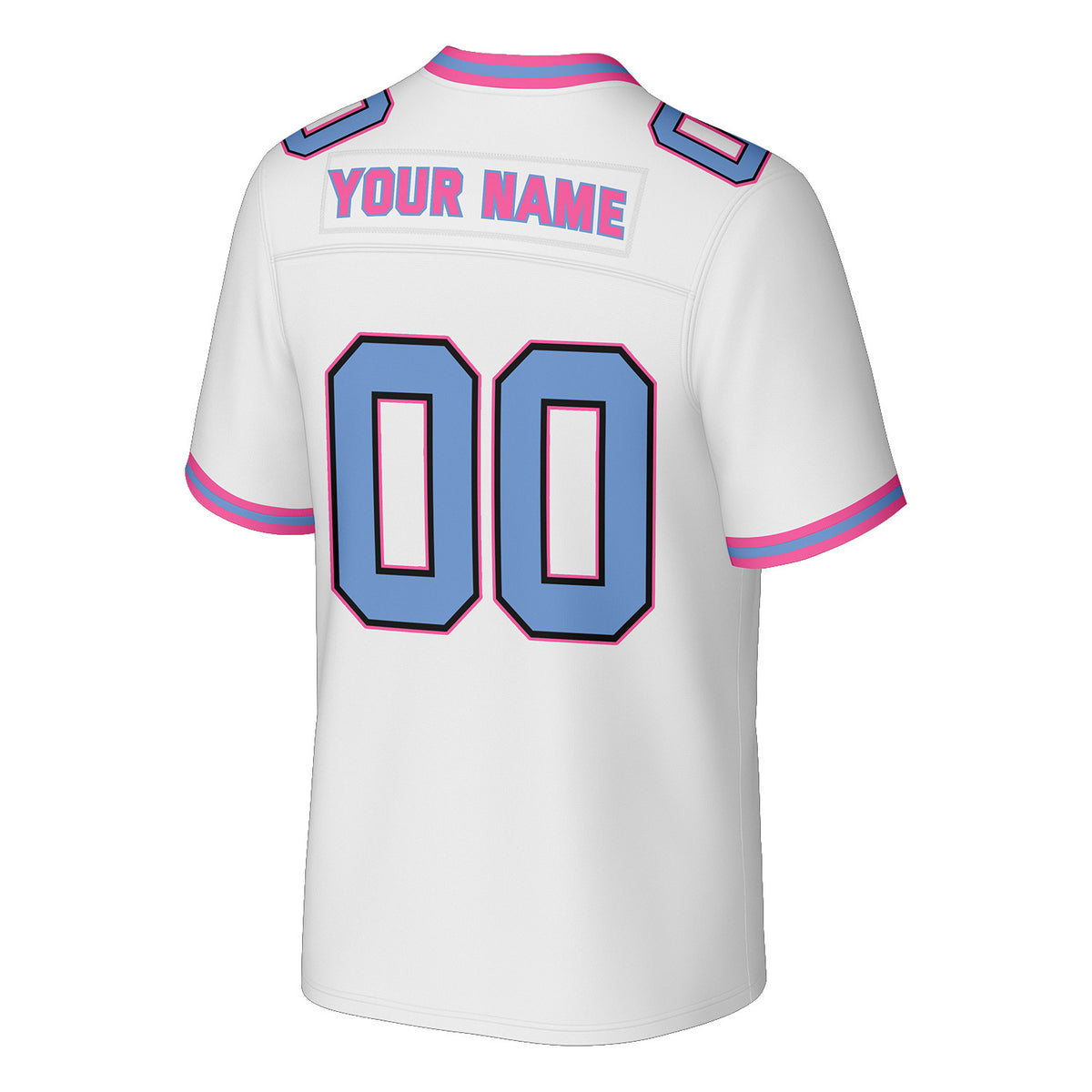 Custom White & Pink Football Jersey | Personalized Football Team Uniform Top