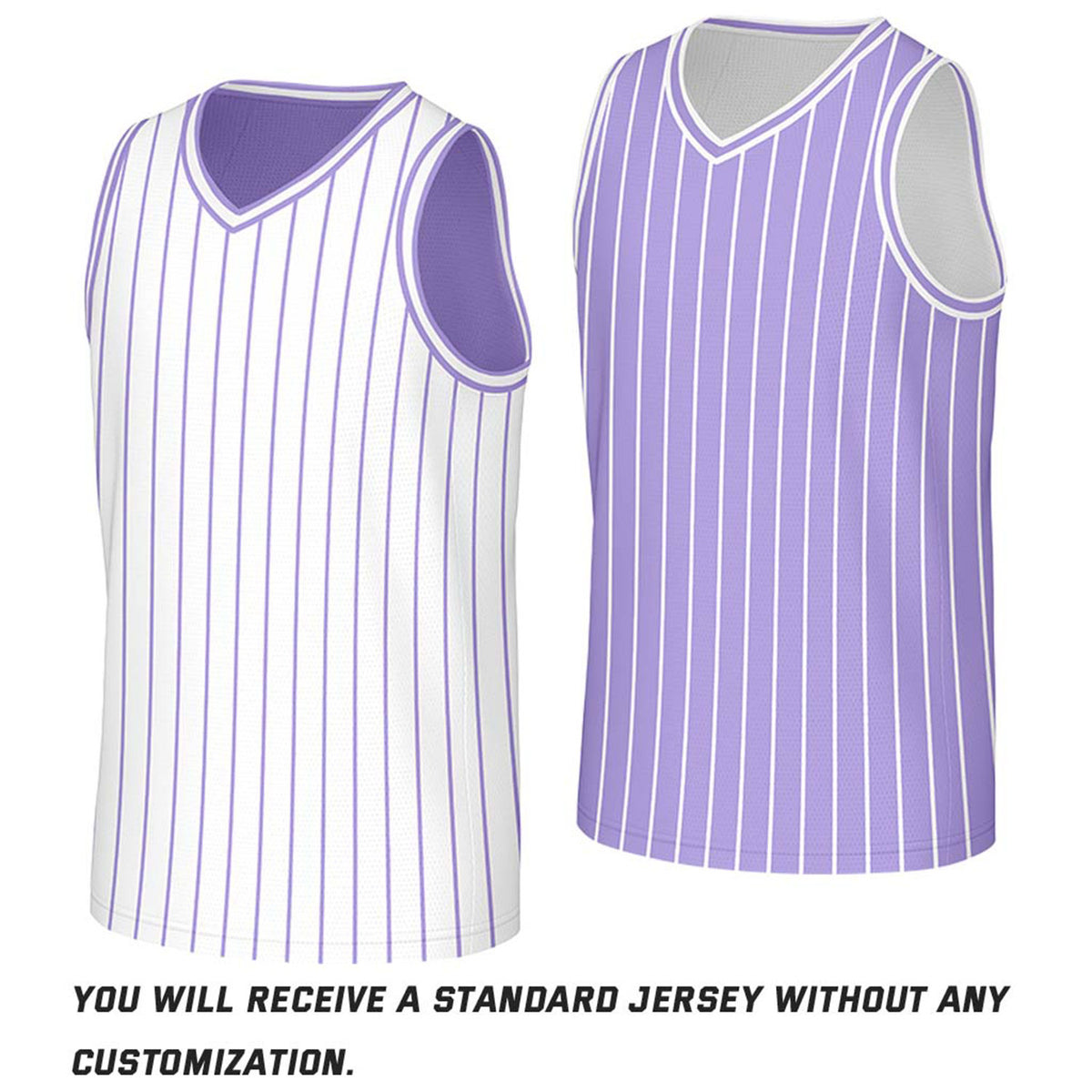 Custom White & Purple Pinstripe Reversible Basketball Jersey | Personalized Name Number Mesh Sports Jersey