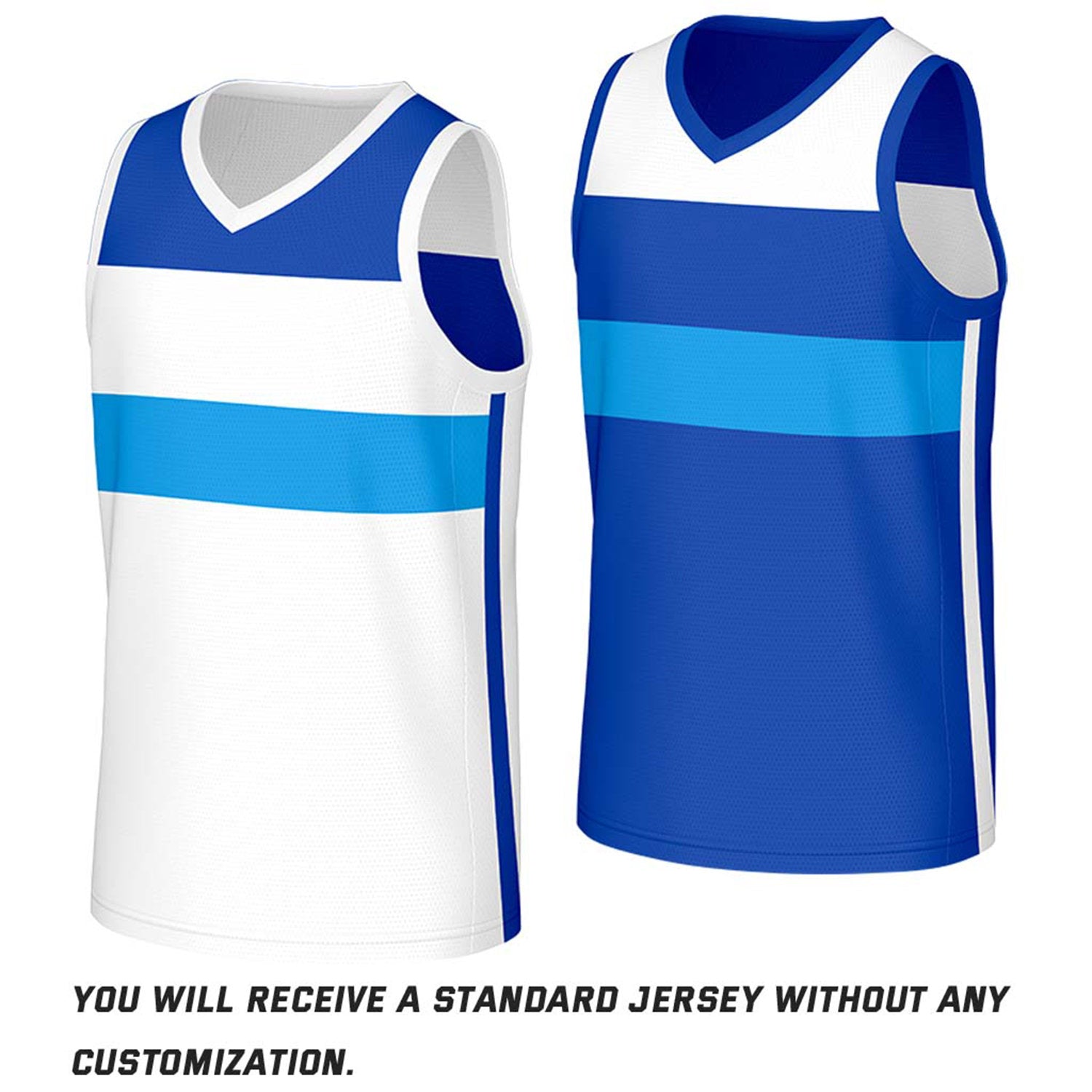 Custom White Royal‑Blue Color‑Block Reversible Basketball Jersey | Personalized Name Number Mesh Sports Jersey