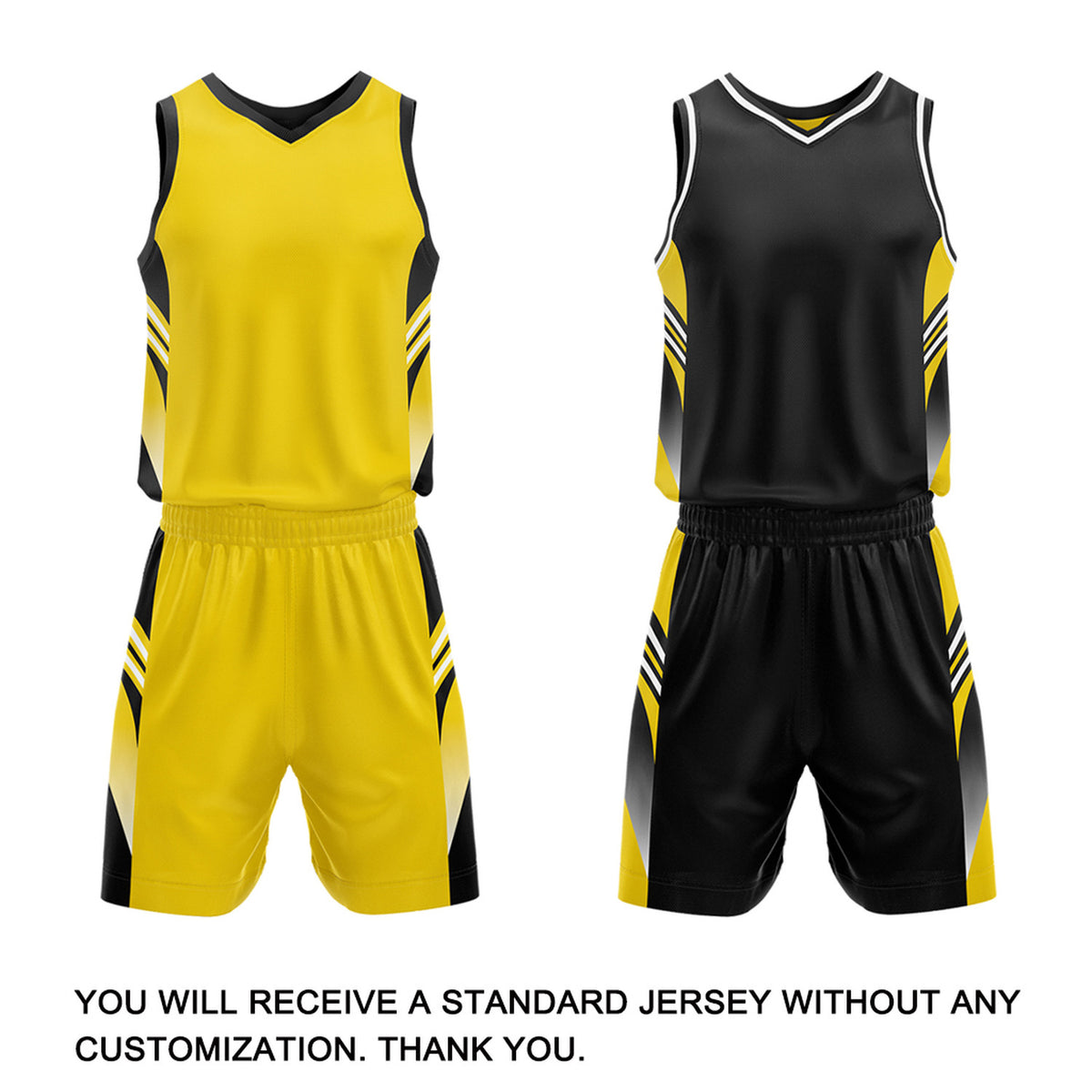 Custom Yellow & Black Reversible Basketball Uniform Set | Personalized Team Jersey Kit