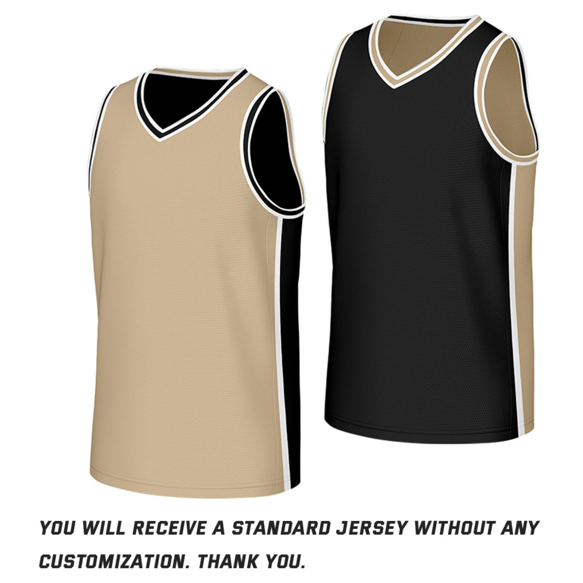 Custom Khaki & Black Reversible Basketball Jersey | Personalized Team Jerseys with Name Number Logo