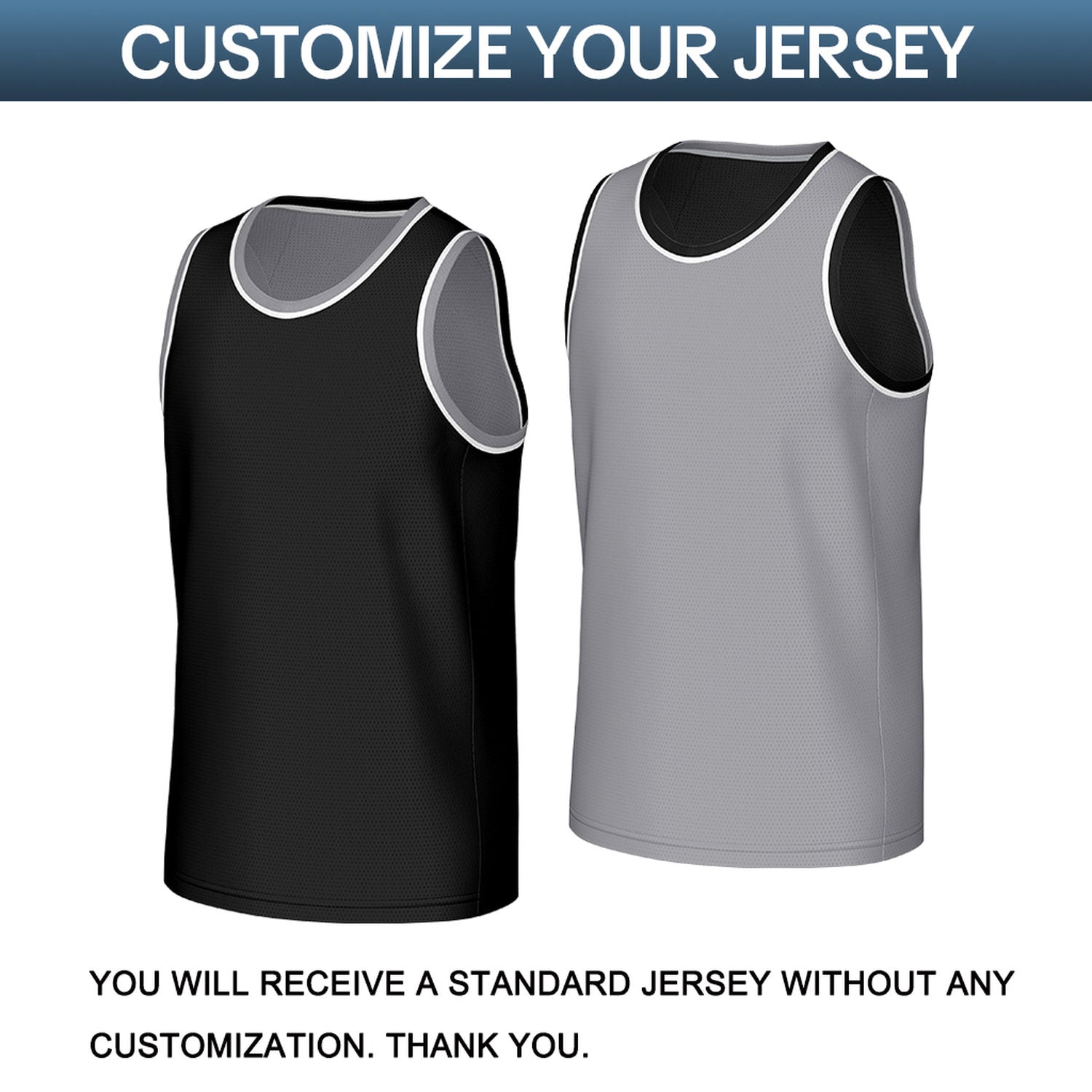 Custom Black & Gray Reversible Basketball Jersey | Personalized Sleeveless Mesh Jersey for Adult Youth