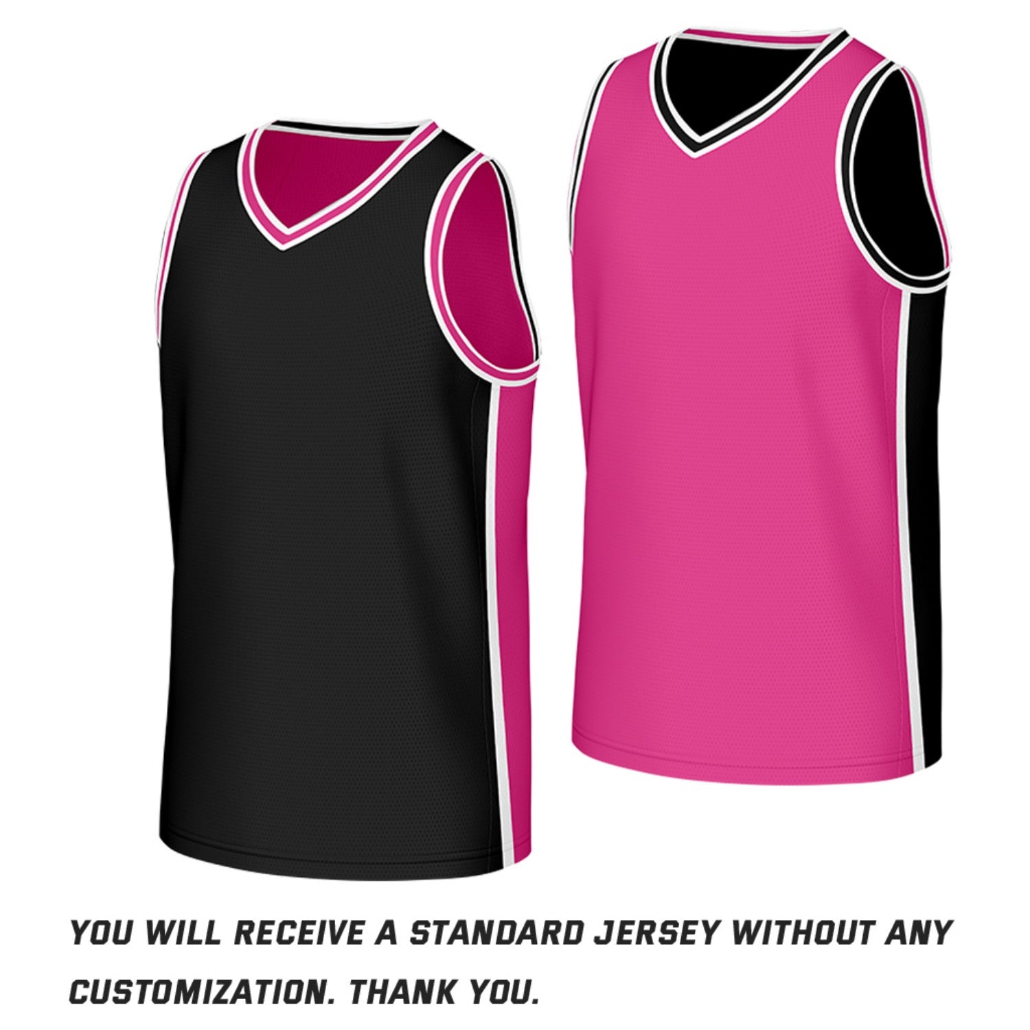 Custom Black & Pink Double Sided Basketball Jersey | Personalized Team Jerseys with Name Number Logo