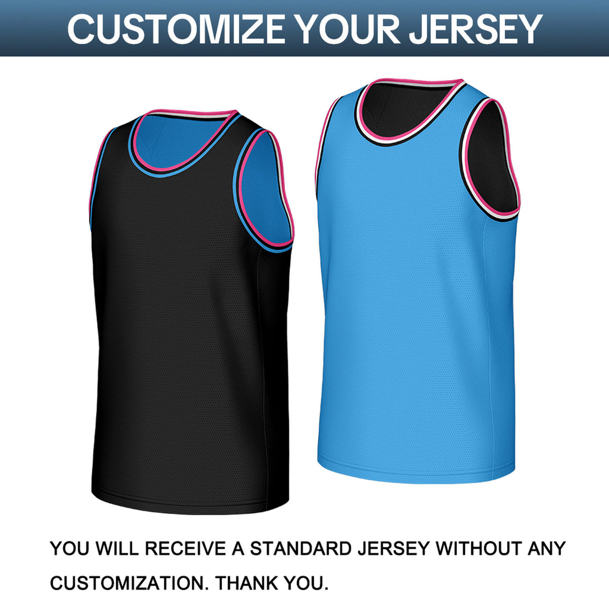 Custom Black & Light Blue Reversible Basketball Jersey | Personalized Sleeveless Mesh Jersey for Men Women Youth