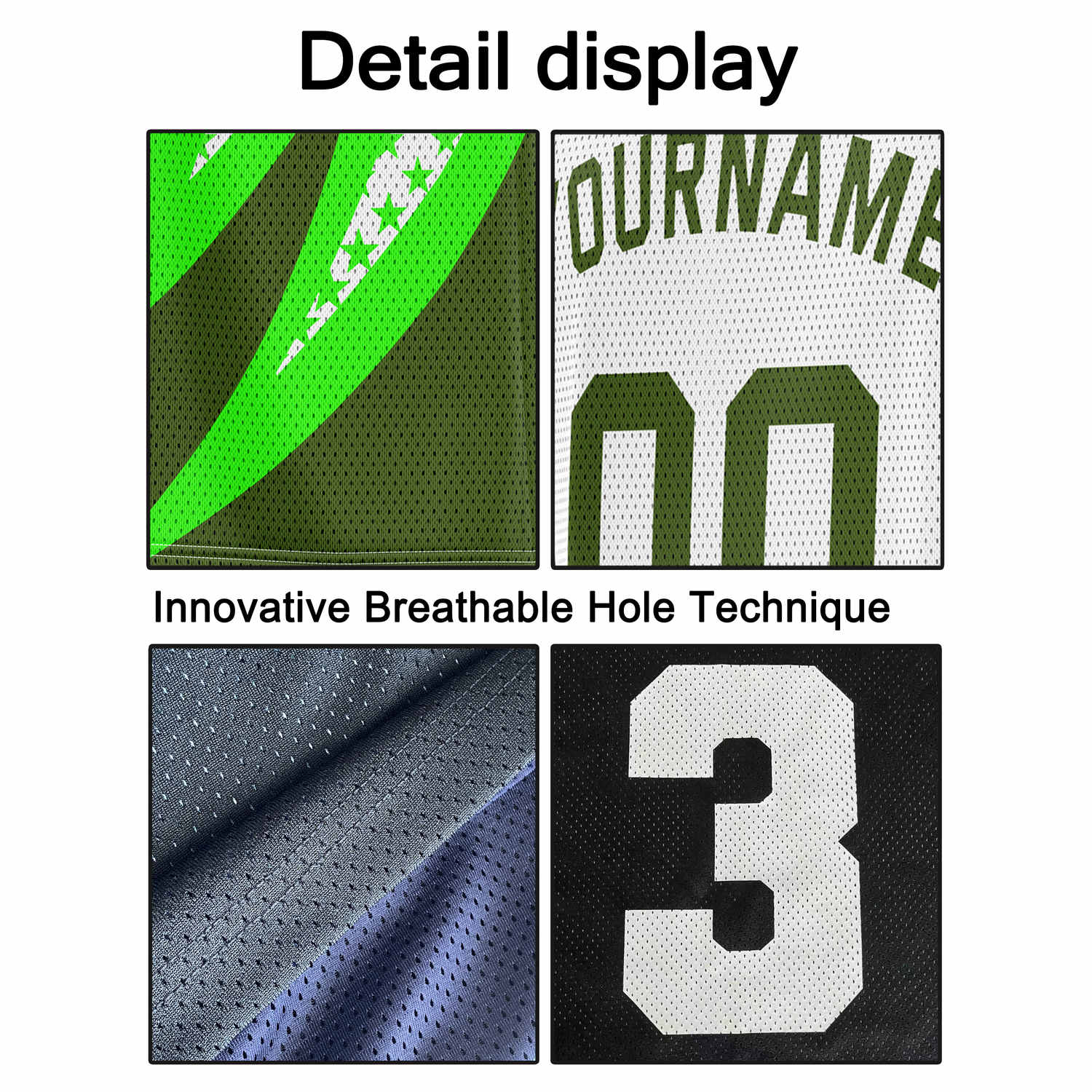 Custom Multi-Green & White Lightning-Star Pattern Basketball Jersey - Personalized Team Name, Number & LOGO | Vosoli
