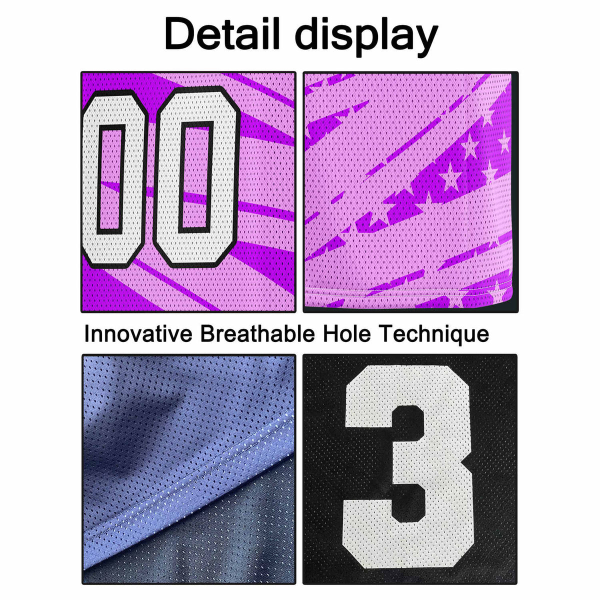 Custom Multi-Pink & Purple Star-Stripe Pattern Basketball Jersey - Personalized Team Name, Number & LOGO | Vosoli