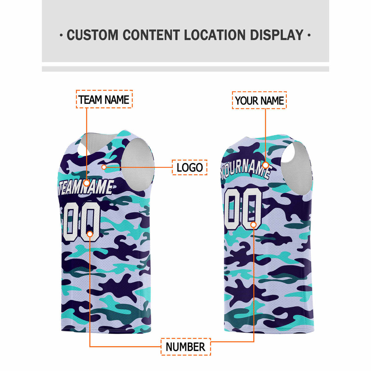 Custom Pastel Camo Basketball Jersey - Personalized Team Name, Number & LOGO | Vosoli