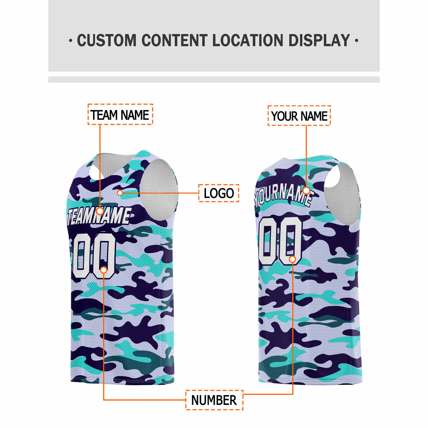Custom Pastel Camo Basketball Jersey - Personalized Team Name, Number & LOGO | Vosoli