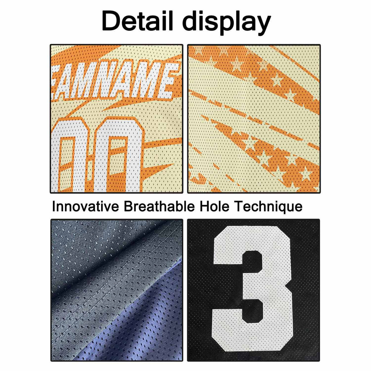 Custom Peach & Orange Star-Stripe Pattern Basketball Jersey - Personalized Team Name, Number & LOGO | Vosoli