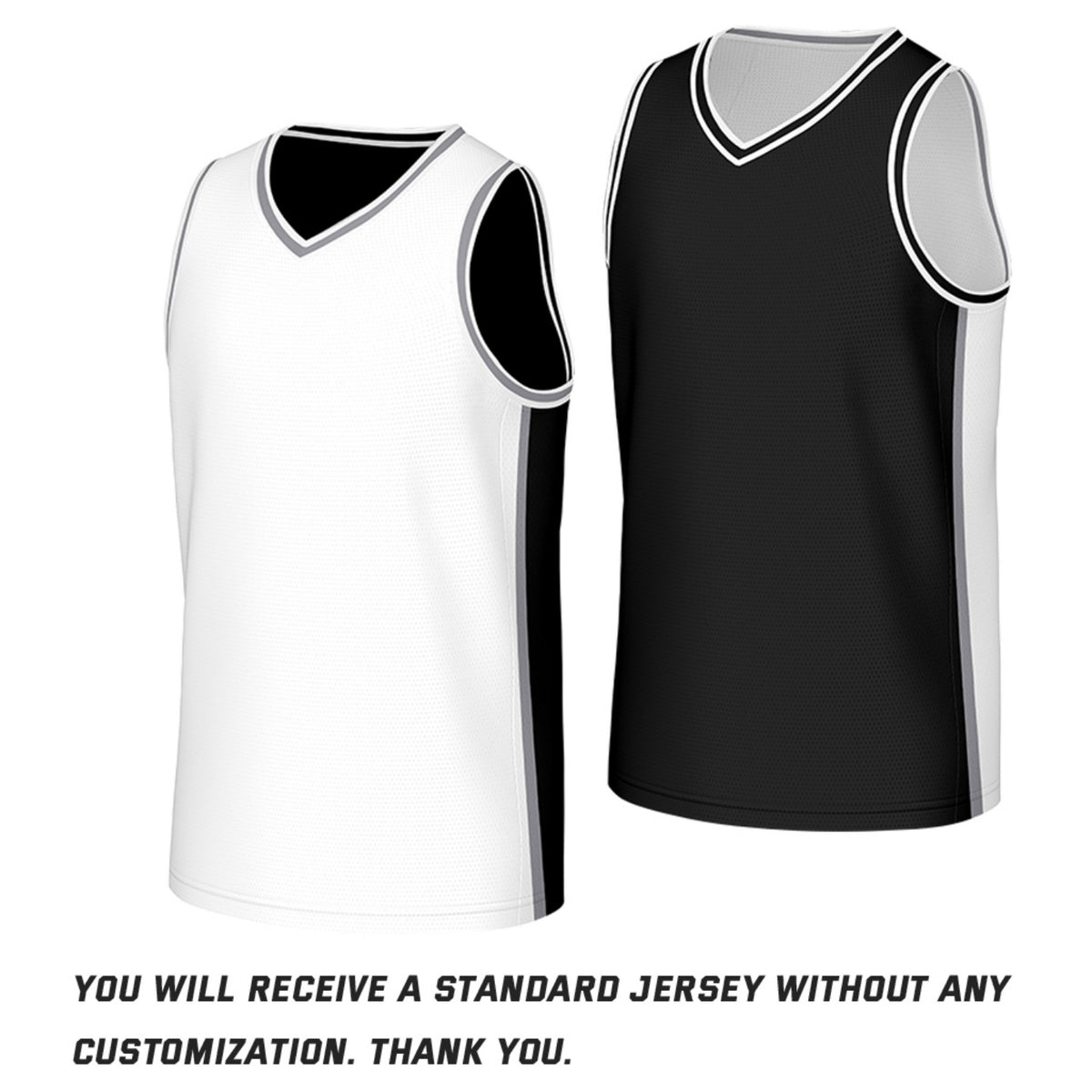 Custom White & Black Reversible Basketball Jersey | Personalized Team Jerseys with Name Number Logo
