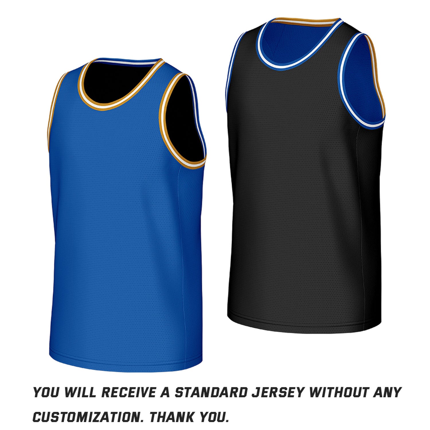 Custom Classic Double Trim Reversible Basketball Jersey Blue & Black Mesh Team Uniform for Adult Youth
