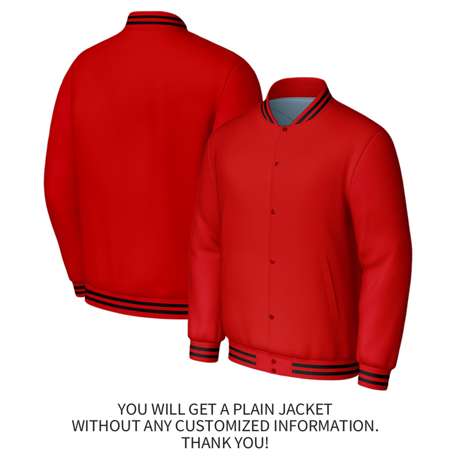 Custom Red & Black Varsity Baseball Jacket | Personalized Jacket with Stitched Name & Number for Adult & Youth