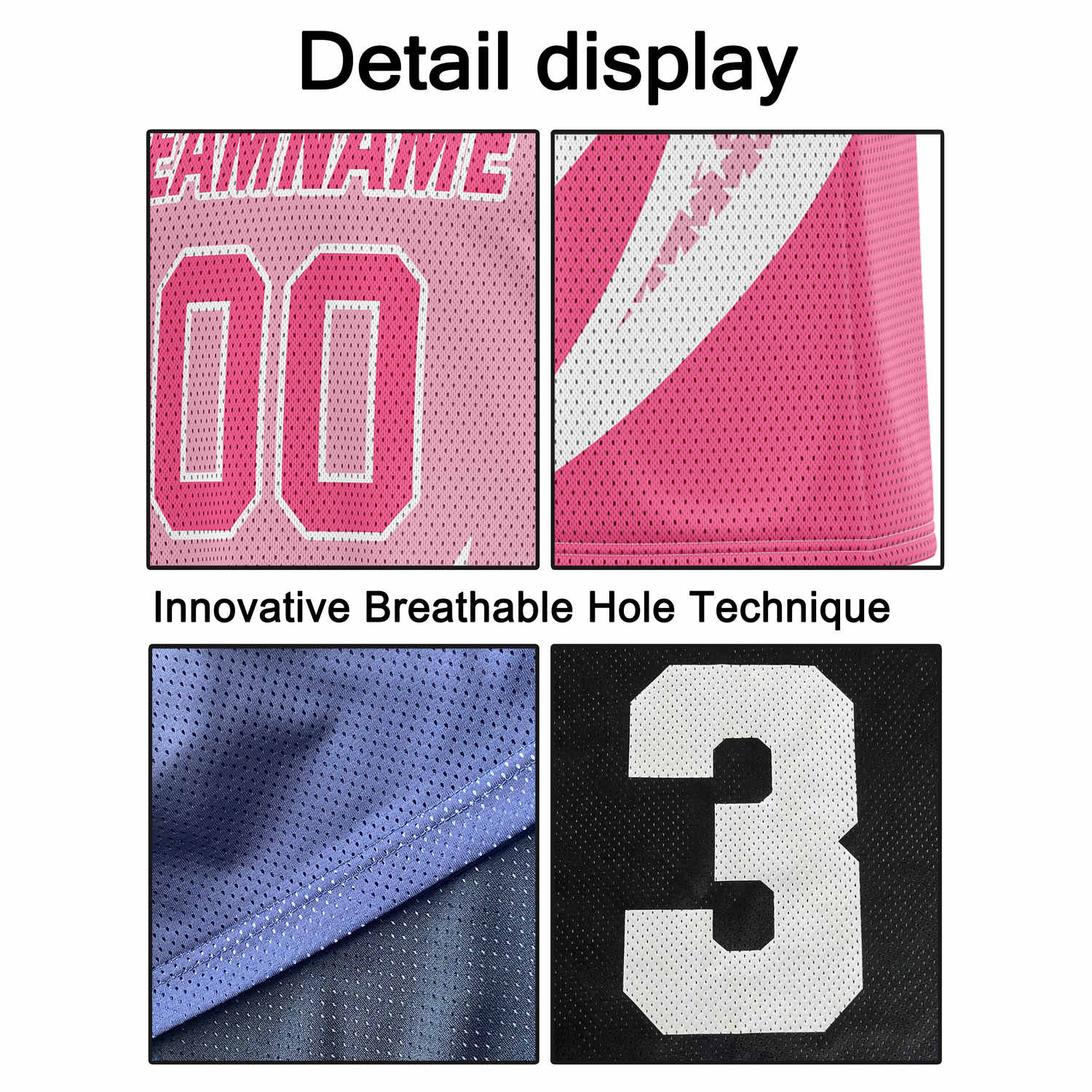 Custom Multi-Pink & White Lightning-Star Pattern Basketball Jersey - Personalized Team Name, Number & LOGO | Vosoli