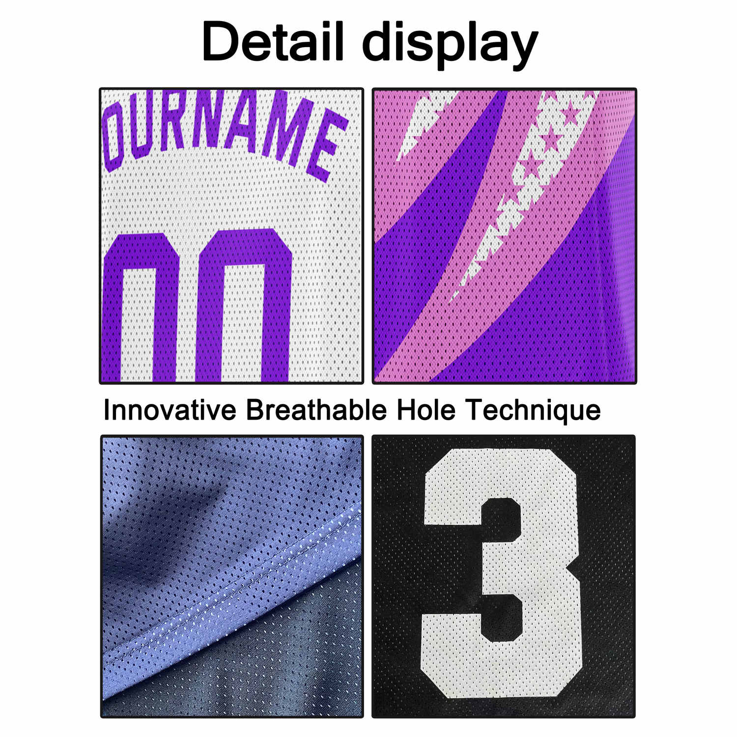 Custom Multi-Purple & Pink Lightning-Star Pattern Basketball Jersey - Personalized Team Name, Number & LOGO | Vosoli