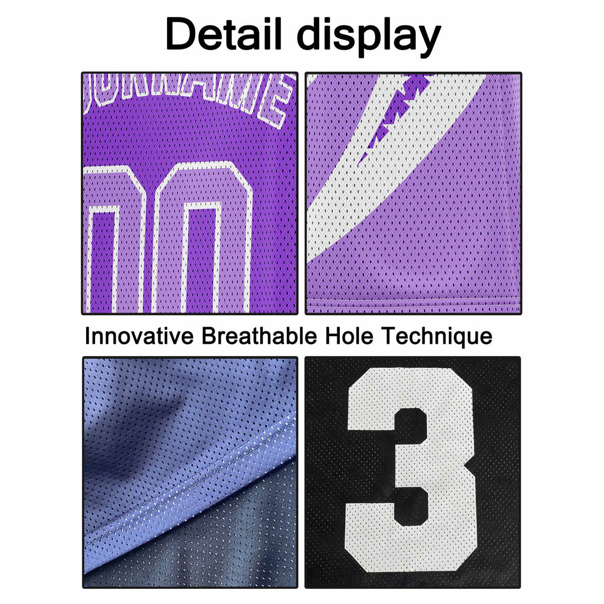 Custom Multi-Purple & White Lightning-Star Pattern Basketball Jersey - Personalized Team Name, Number & LOGO | Vosoli