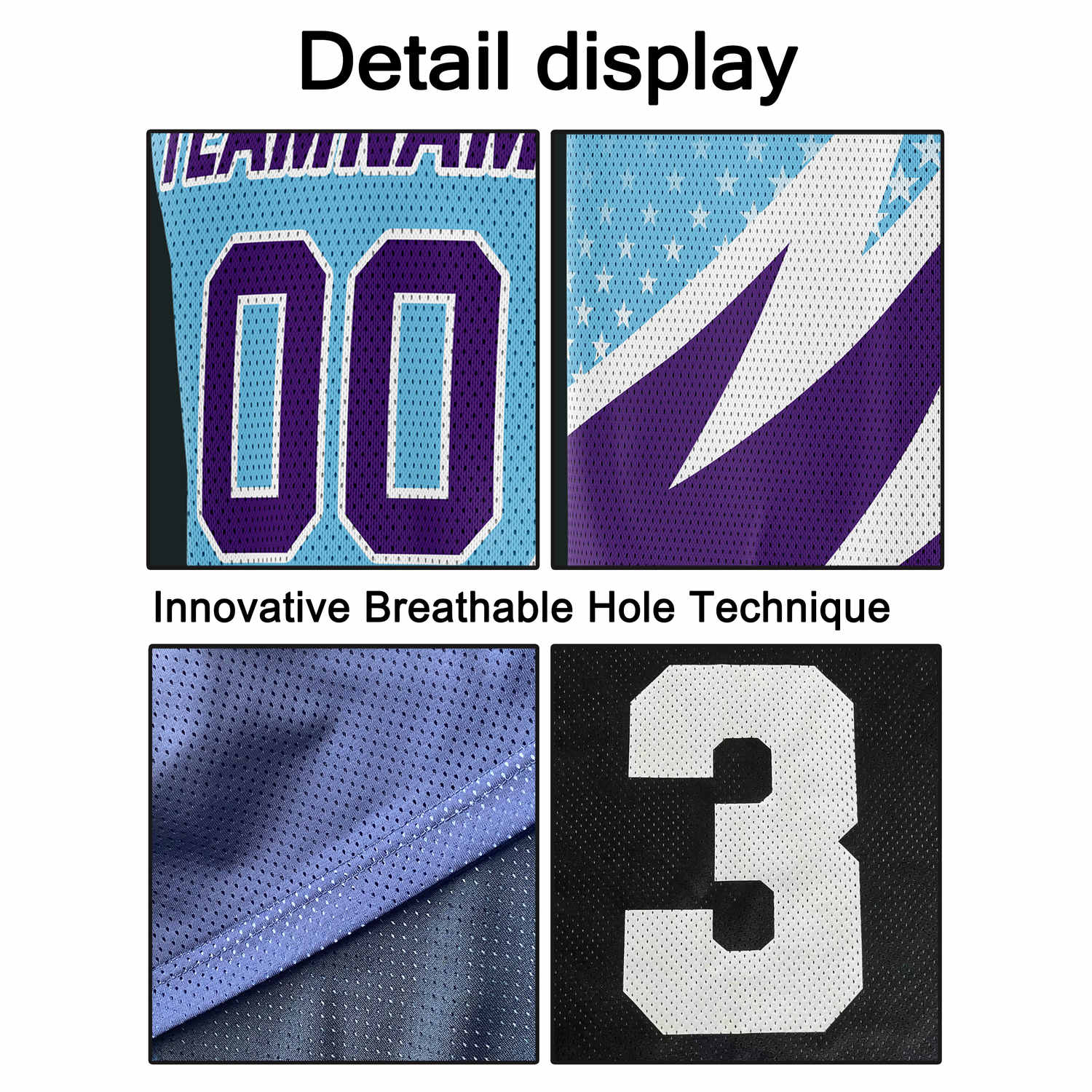 Custom Multi-Teal & Purple Lightning-Star Pattern Basketball Jersey - Personalized Team Name, Number & LOGO | Vosoli