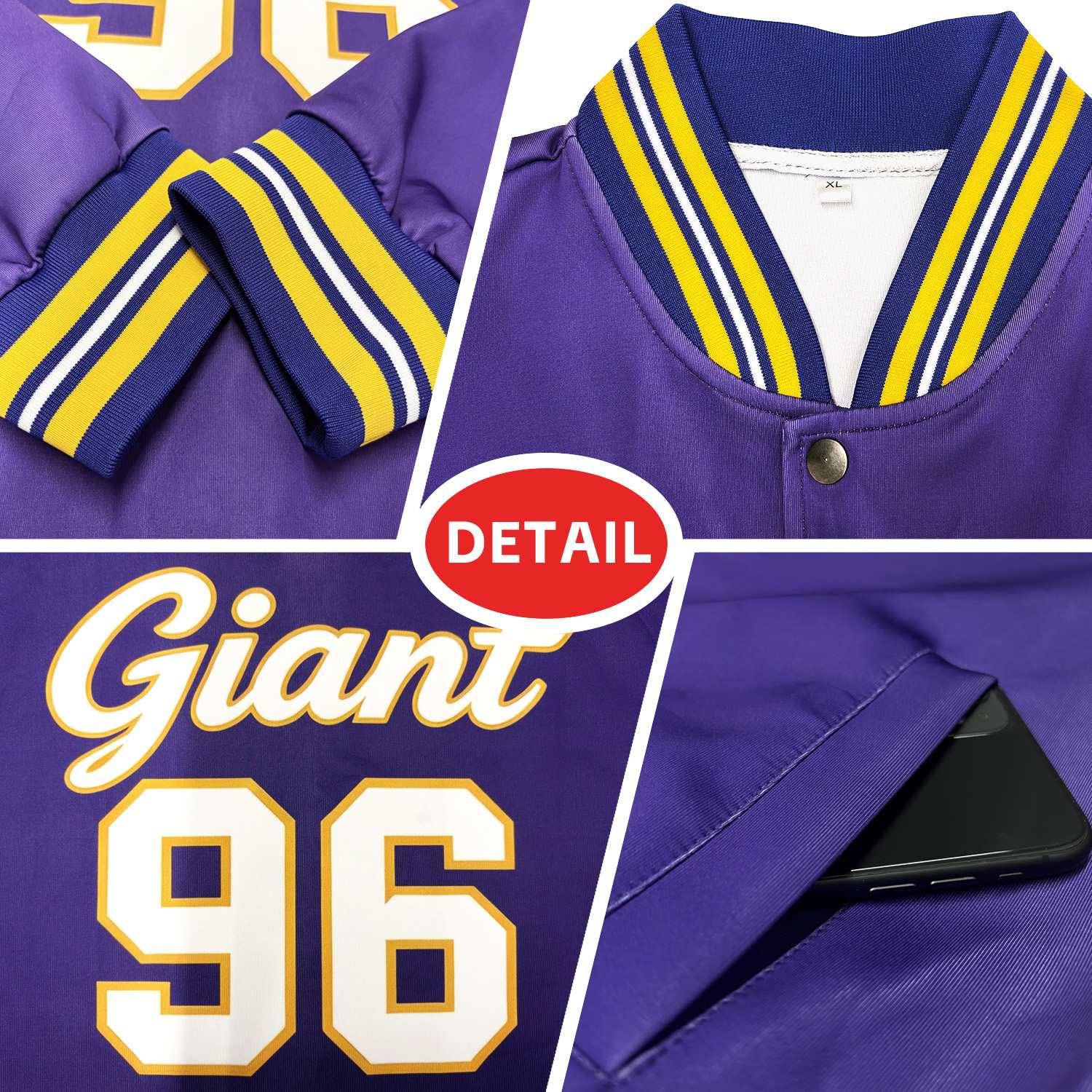 Custom Red & Black Varsity Baseball Jacket | Personalized Team Name & Number