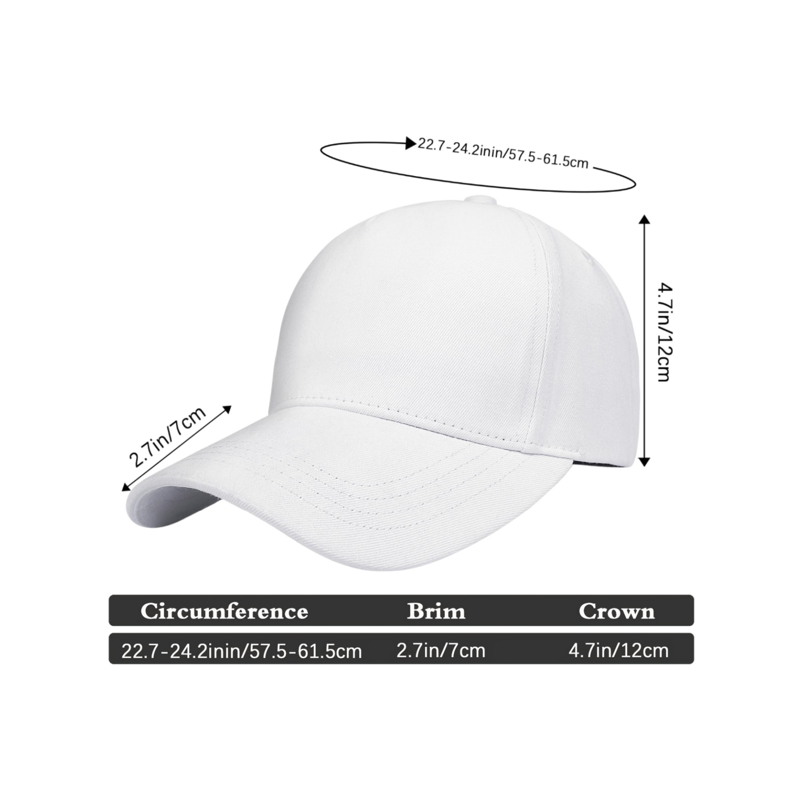 Vosoli Custom Embroidered White Baseball Cap - Custom Personalized Hat