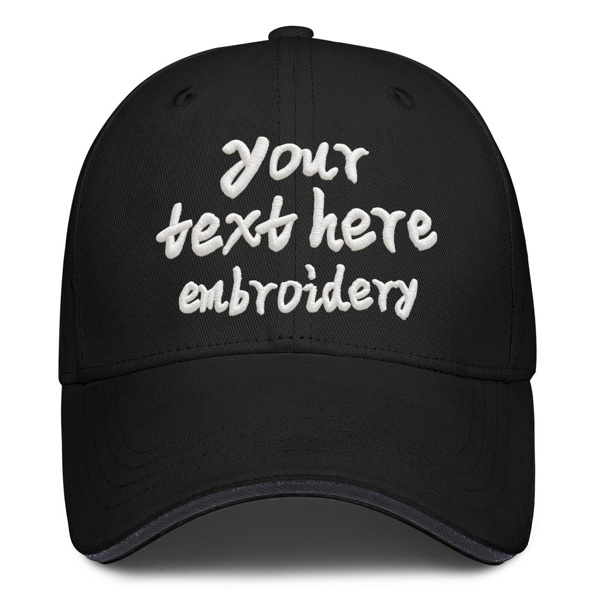 Vosoli Black Contrast Brim Unisex Baseball Cap - Team Custom Embroider or Print Personalized Hat