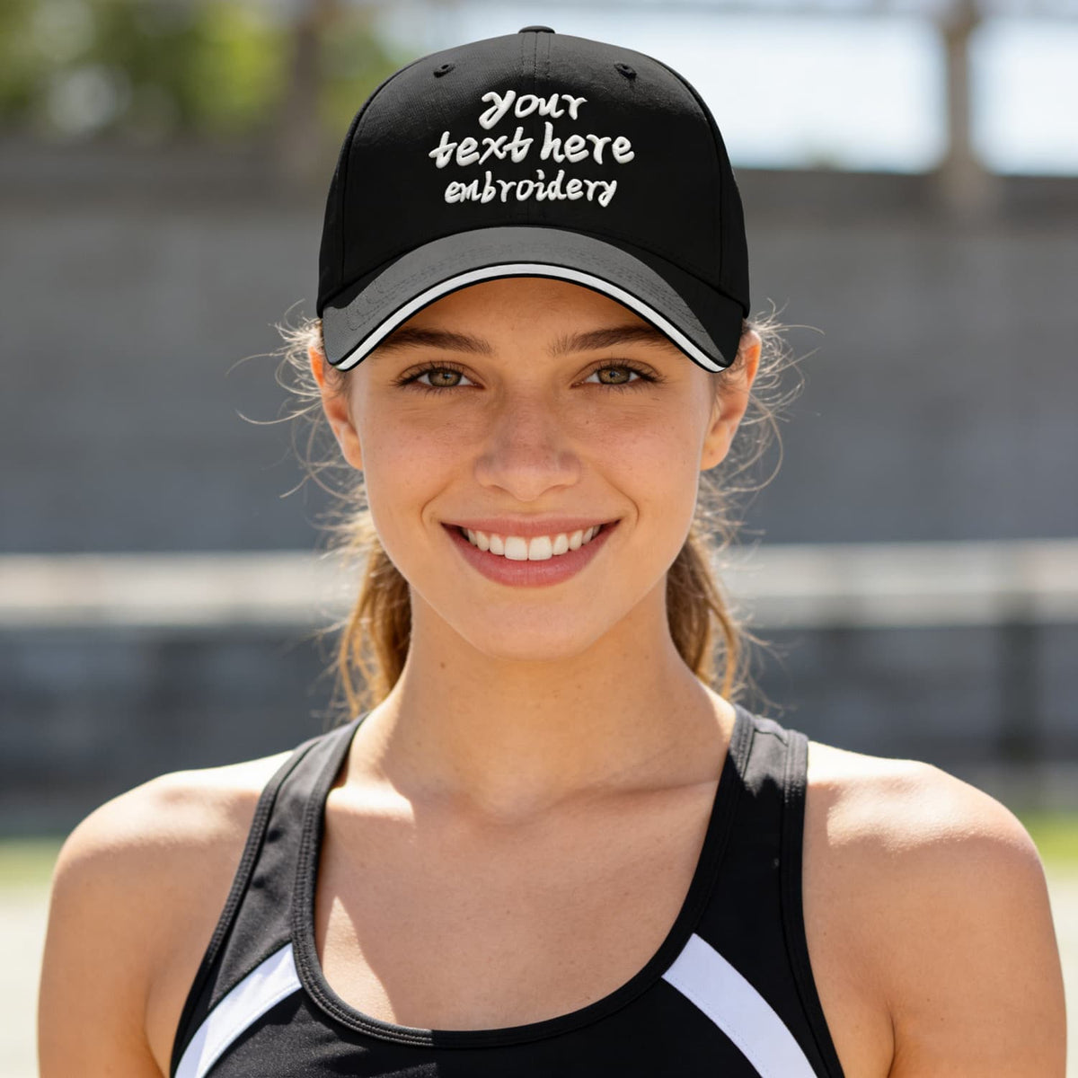 Vosoli Black Contrast Brim Unisex Baseball Cap - Team Custom Embroider or Print Personalized Hat