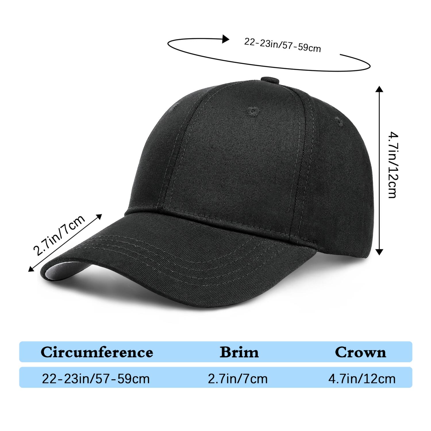 Vosoli Black Baseball Cap - Team Custom Embroider or Print Personalized Hat