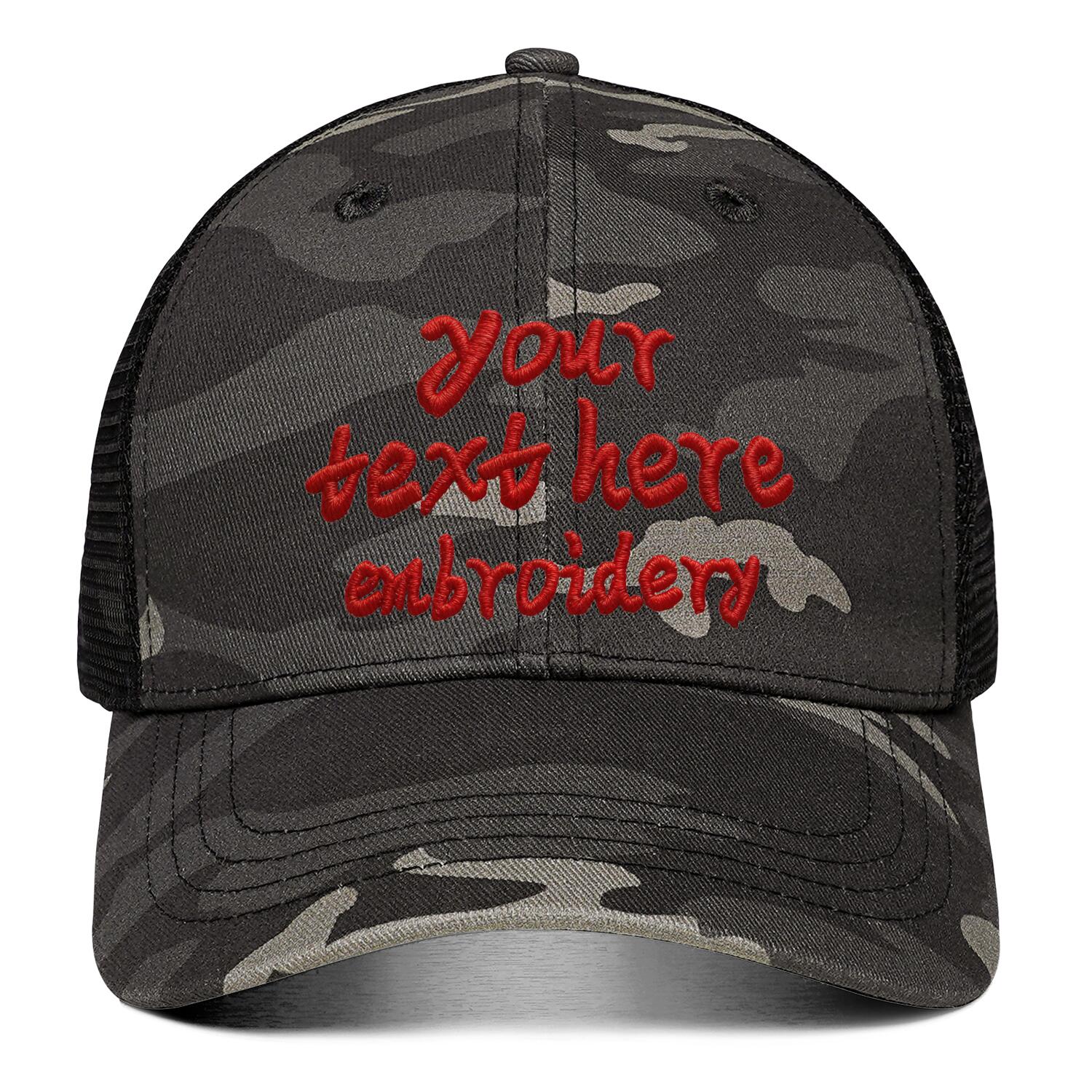 Vosoli Black Camo Trucker Hat - Team Custom Embroider or Print Personalized Cap