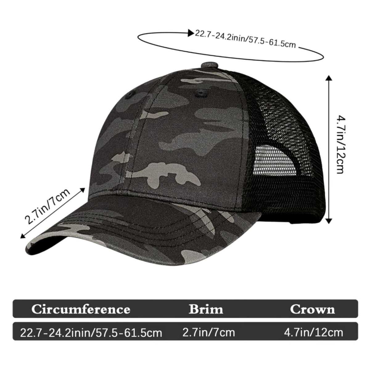 Vosoli Black Camo Trucker Hat - Team Custom Embroider or Print Personalized Cap