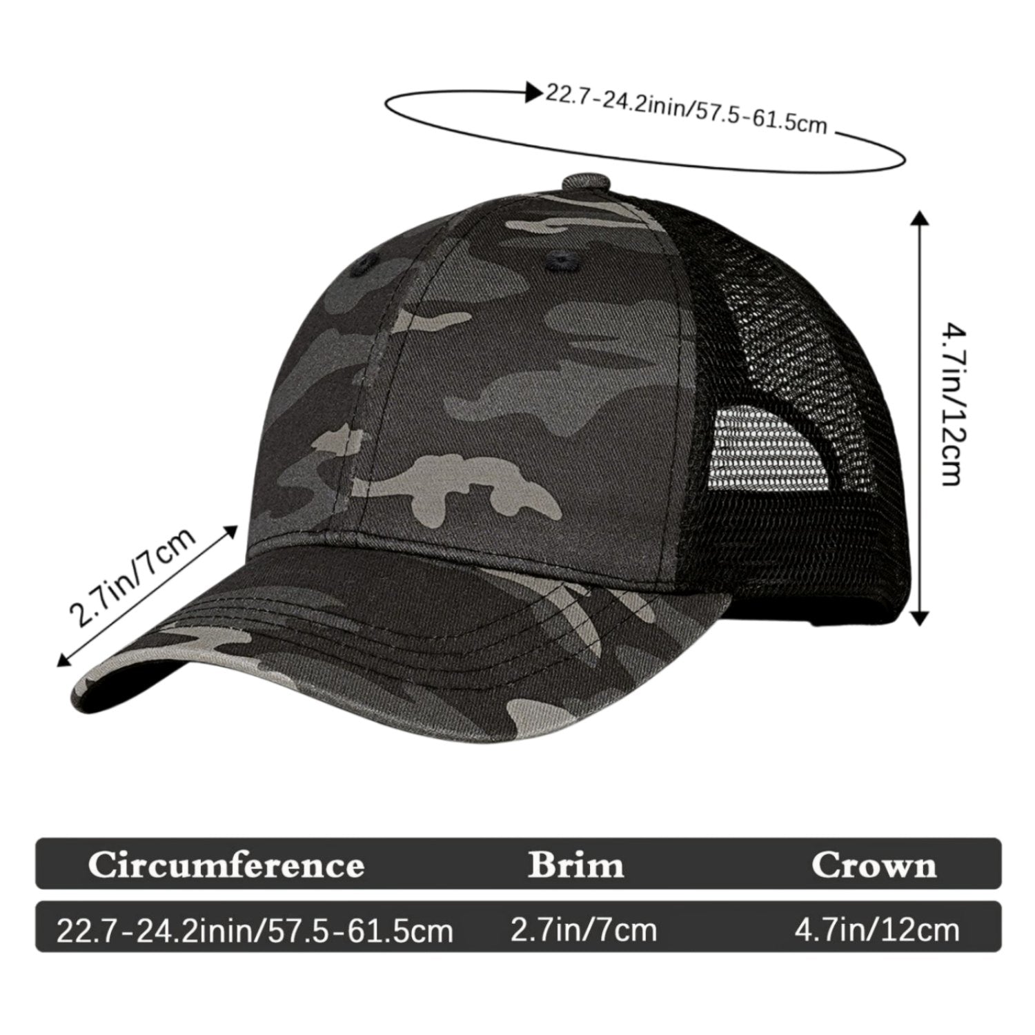Vosoli Black Camo Trucker Hat - Team Custom Embroider or Print Personalized Cap