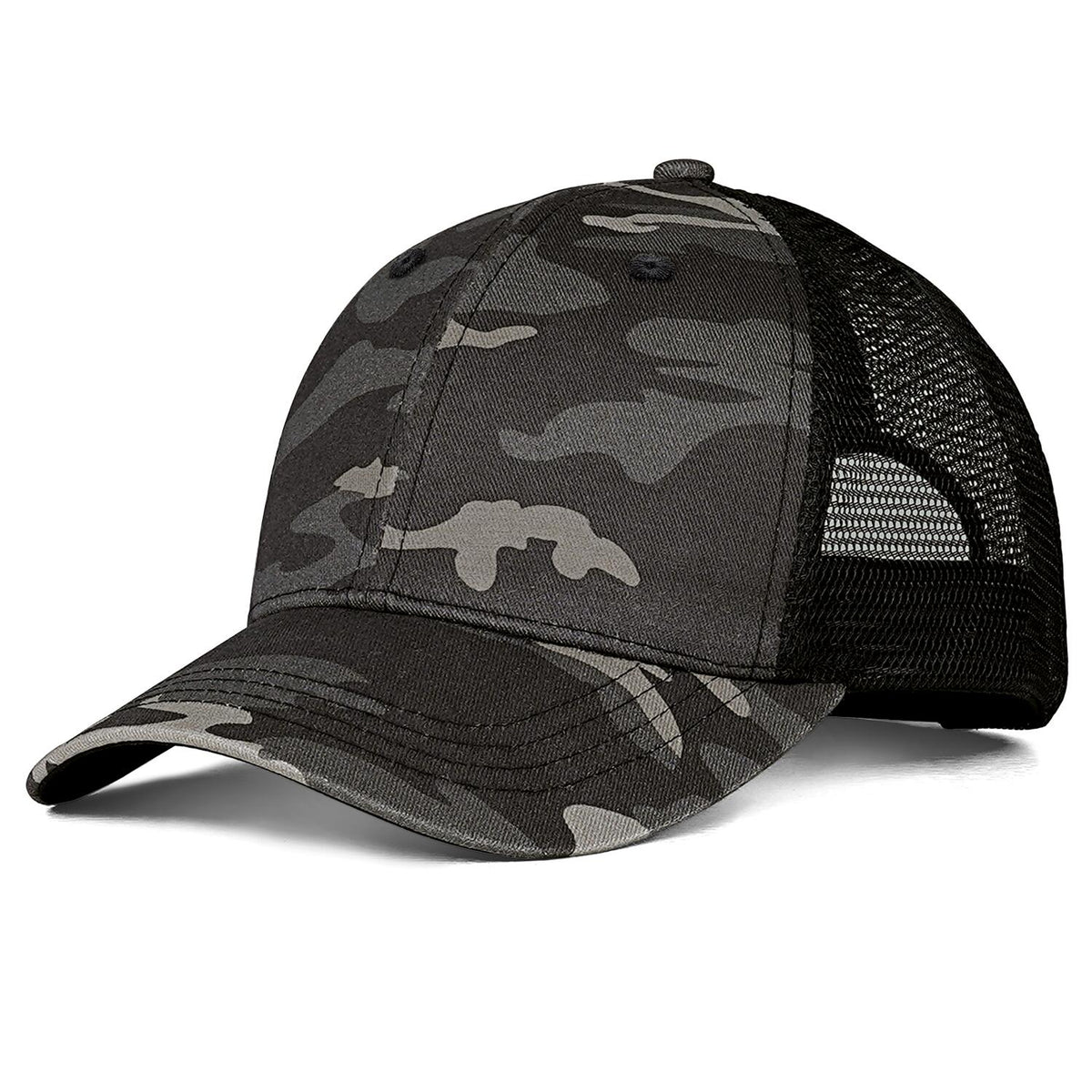 Vosoli Black Camo Trucker Hat - Team Custom Embroider or Print Personalized Cap